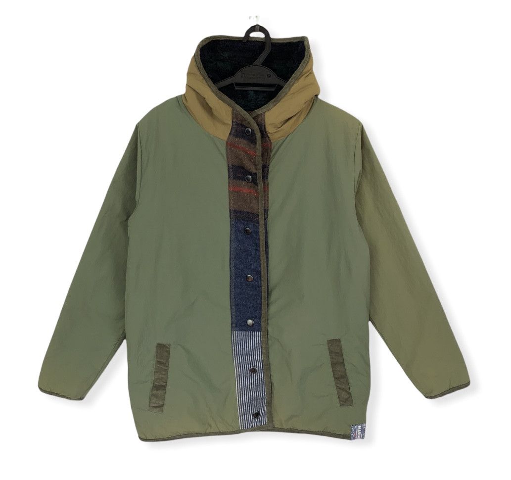 Japanese Brand RARE🔥REVERSIBLE PATCHWORK SHERPA FLEECE BUTTON SNAP JACKET Size US M / EU 48-50 / 2 - 3 Thumbnail