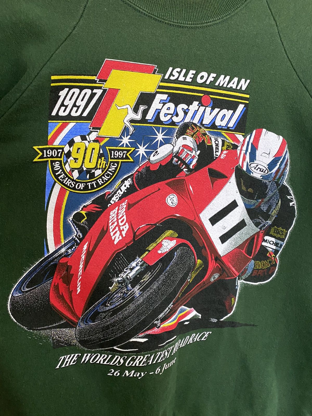 Honda Vintage Isle Of Man 1997 Sweatshirt Honda Motorcycle Yamaha Size US S / EU 44-46 / 1 - 2 Thumbnail