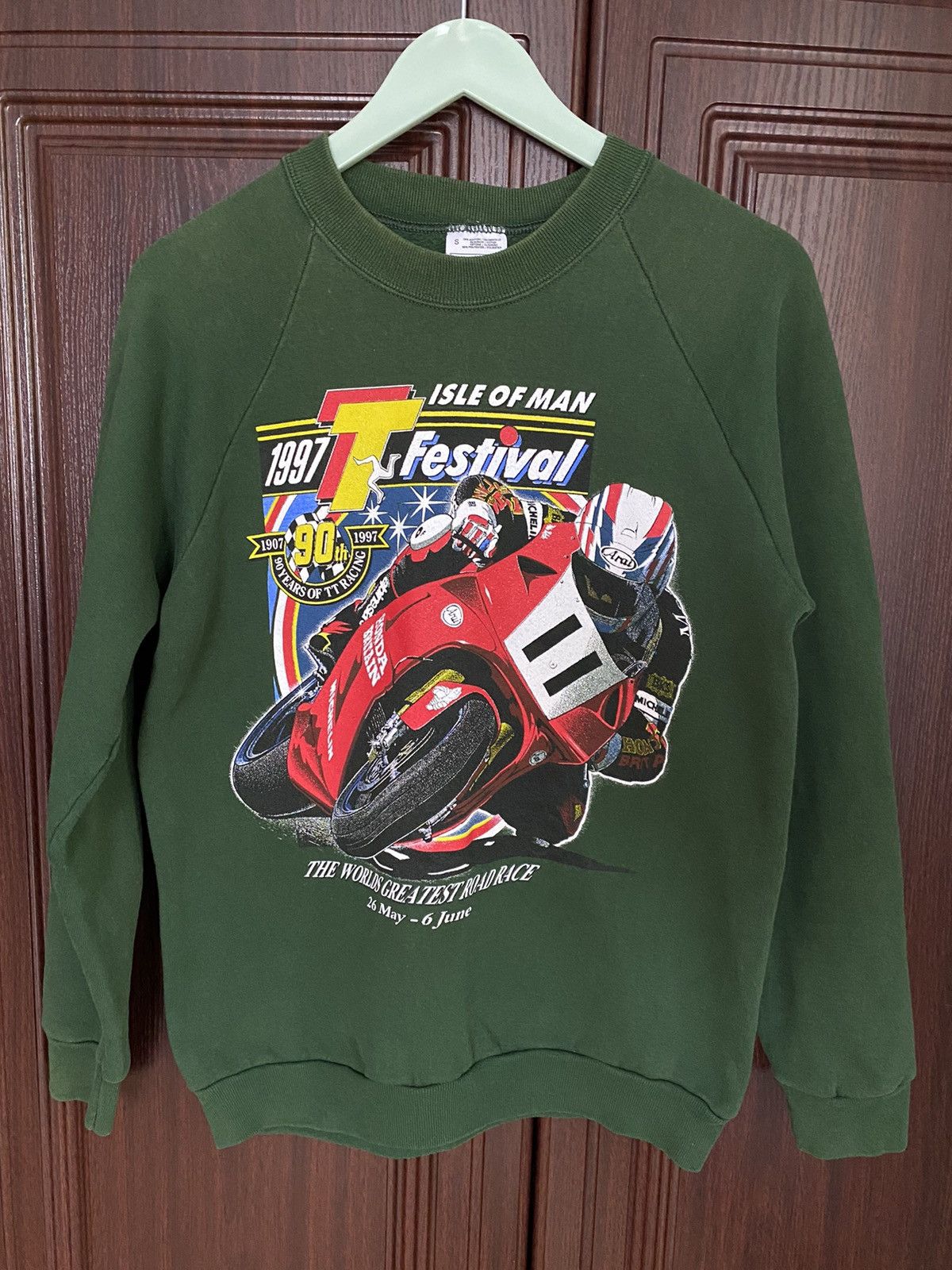 Honda Vintage Isle Of Man 1997 Sweatshirt Honda Motorcycle Yamaha Size US S / EU 44-46 / 1 - 1 Thumbnail