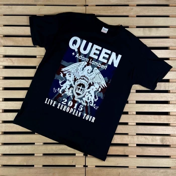 Band Tees Mens Vintage T Shirt Queen + Adam Lambert 2015 Tour Size M Size US M / EU 48-50 / 2 - 1 Thumbnail
