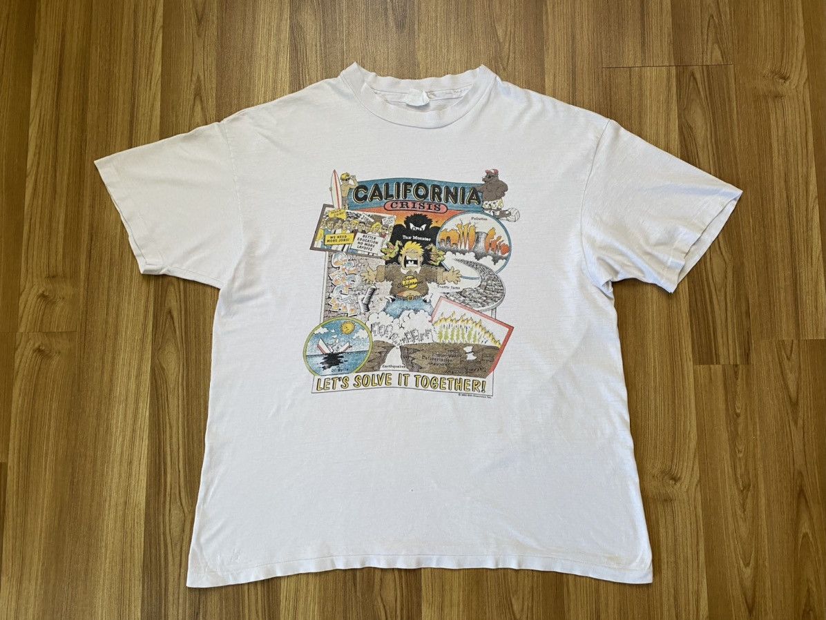 Vintage 1992 California Crisis Anime T Shirt Tee Y2K