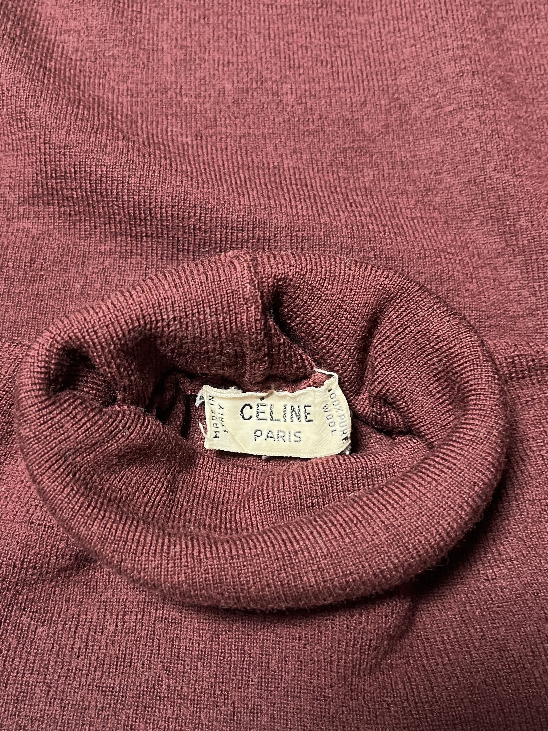 Celine ⚡️QUICK SALE⚡️Celine Burgundy Wool Knit Turtleneck Size M / US 6-8 / IT 42-44 - 3 Thumbnail