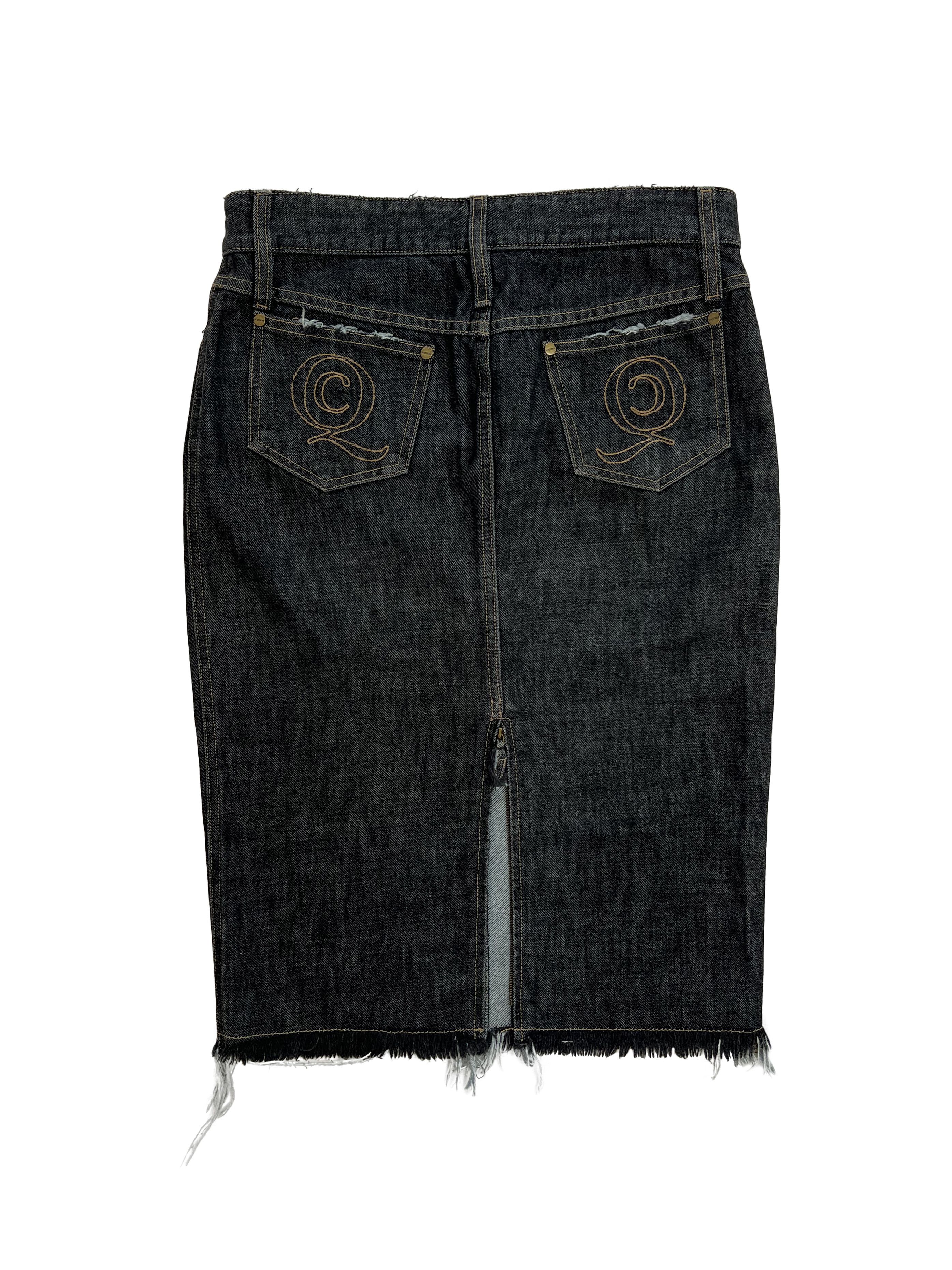 Alexander McQueen ⚡️QUICK SALE⚡️2002 Alexander McQueen Black Denim Skirt Size 28" / US 6 / IT 42 - 2 Thumbnail