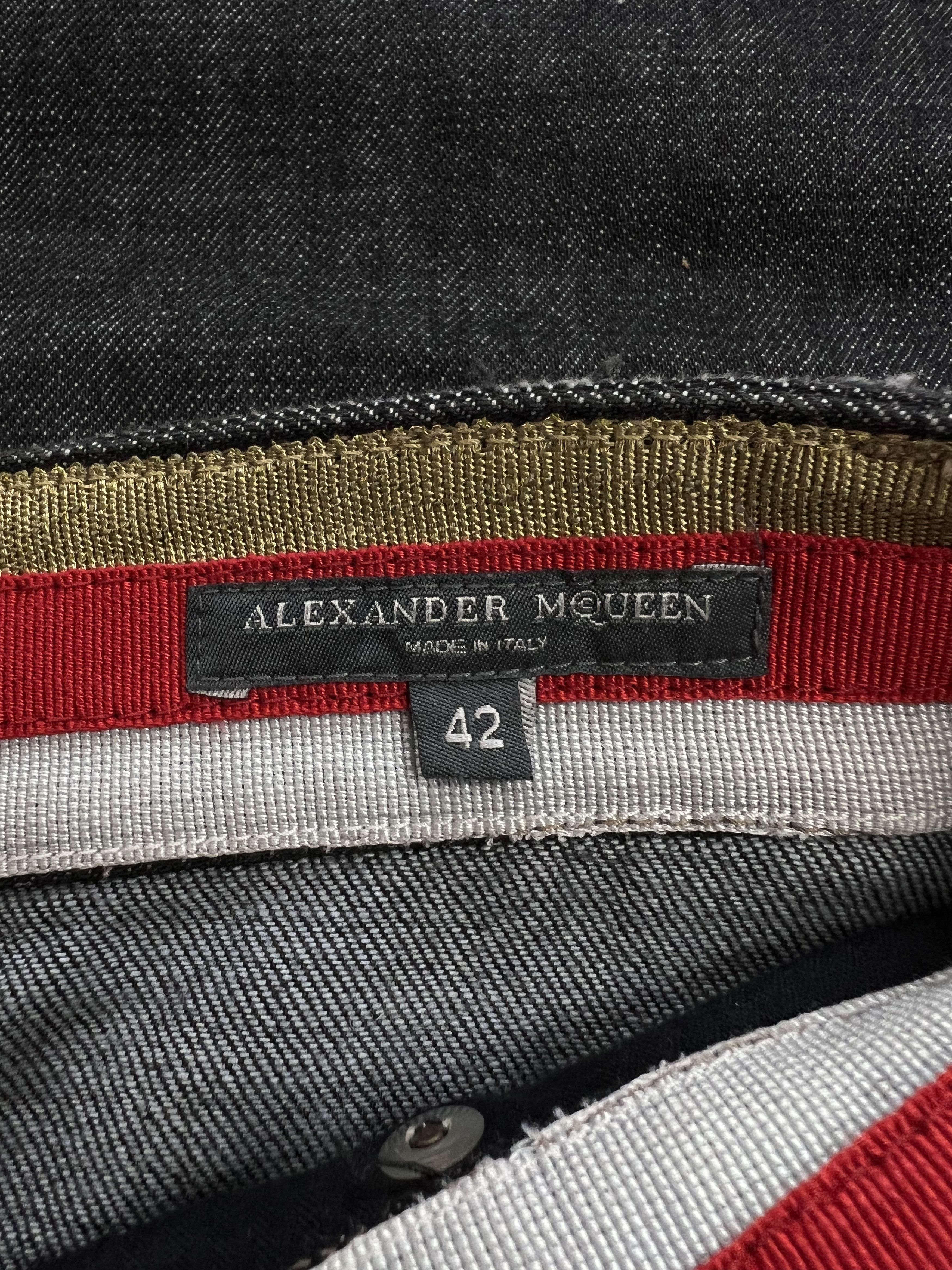 Alexander McQueen ⚡️QUICK SALE⚡️2002 Alexander McQueen Black Denim Skirt Size 28" / US 6 / IT 42 - 3 Thumbnail