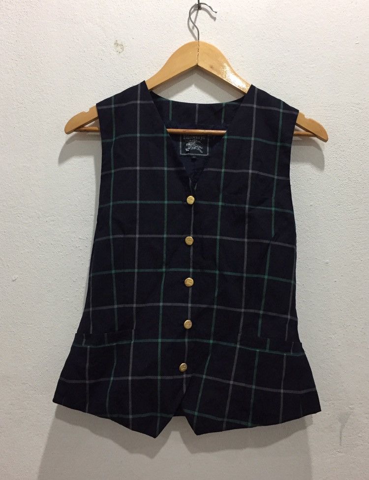 Burberry Vintage Burberry Vest Button Up Plaid Design Size 34R - 1 Thumbnail
