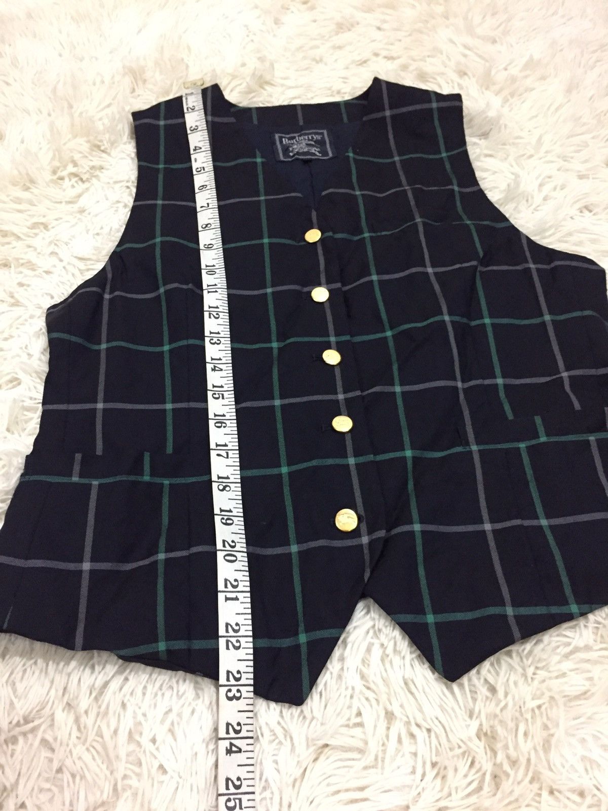 Burberry Vintage Burberry Vest Button Up Plaid Design Size 34R - 9 Thumbnail