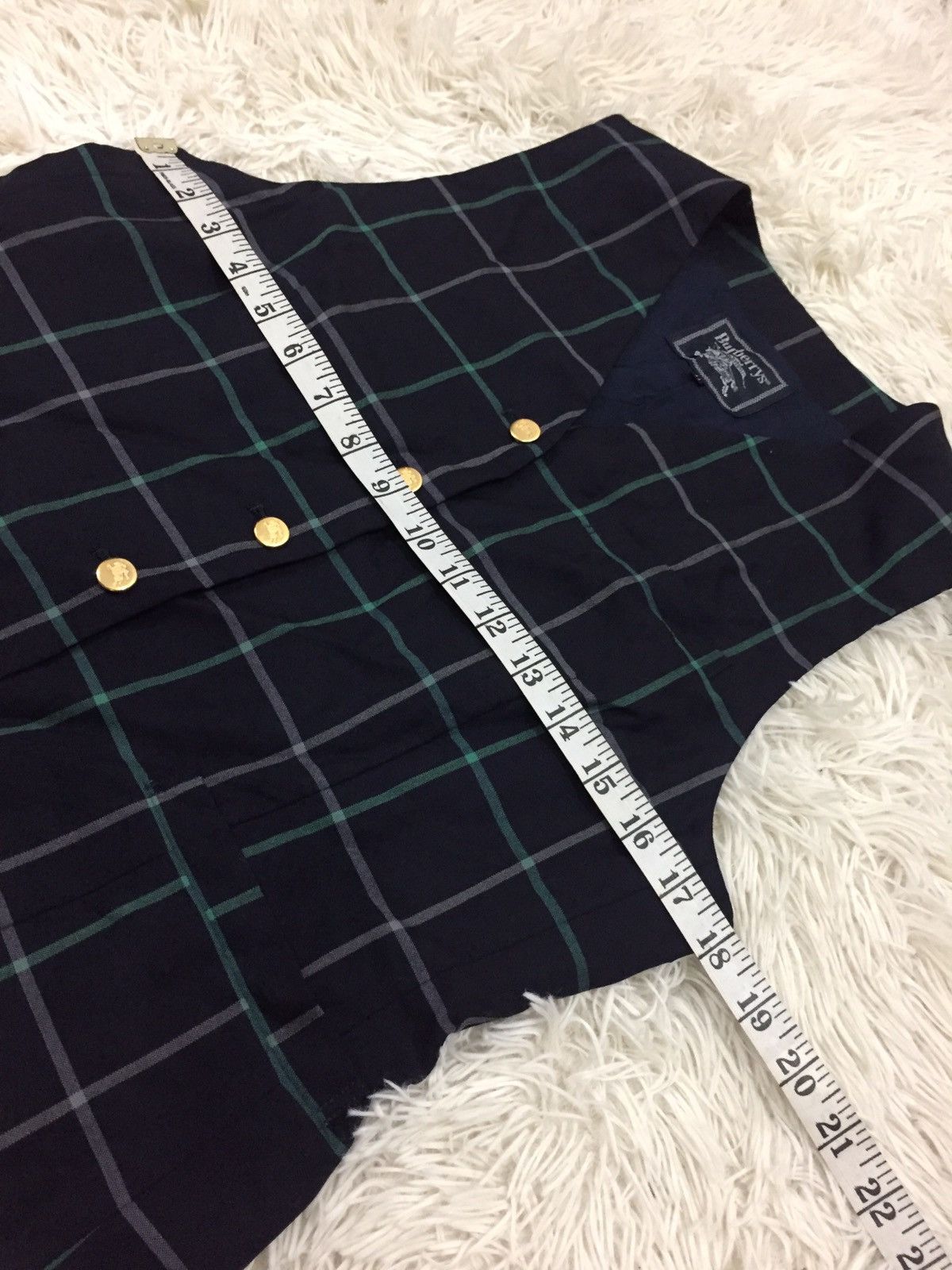 Burberry Vintage Burberry Vest Button Up Plaid Design Size 34R - 10 Thumbnail