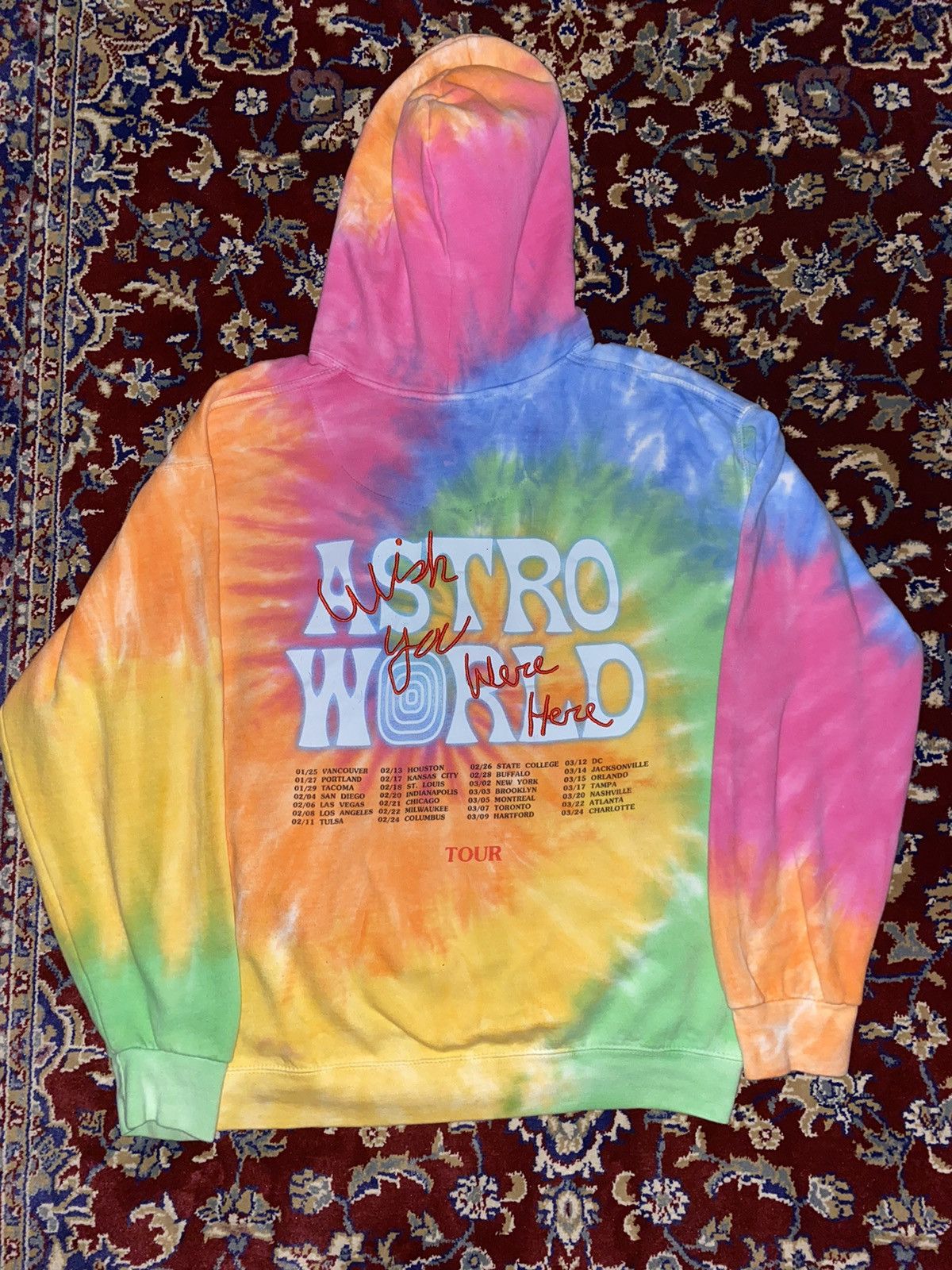 Travis Scott Travis Scott Astroworld Tour Tye-Dye Hoodie *rare* Size US M / EU 48-50 / 2 - 2 Thumbnail