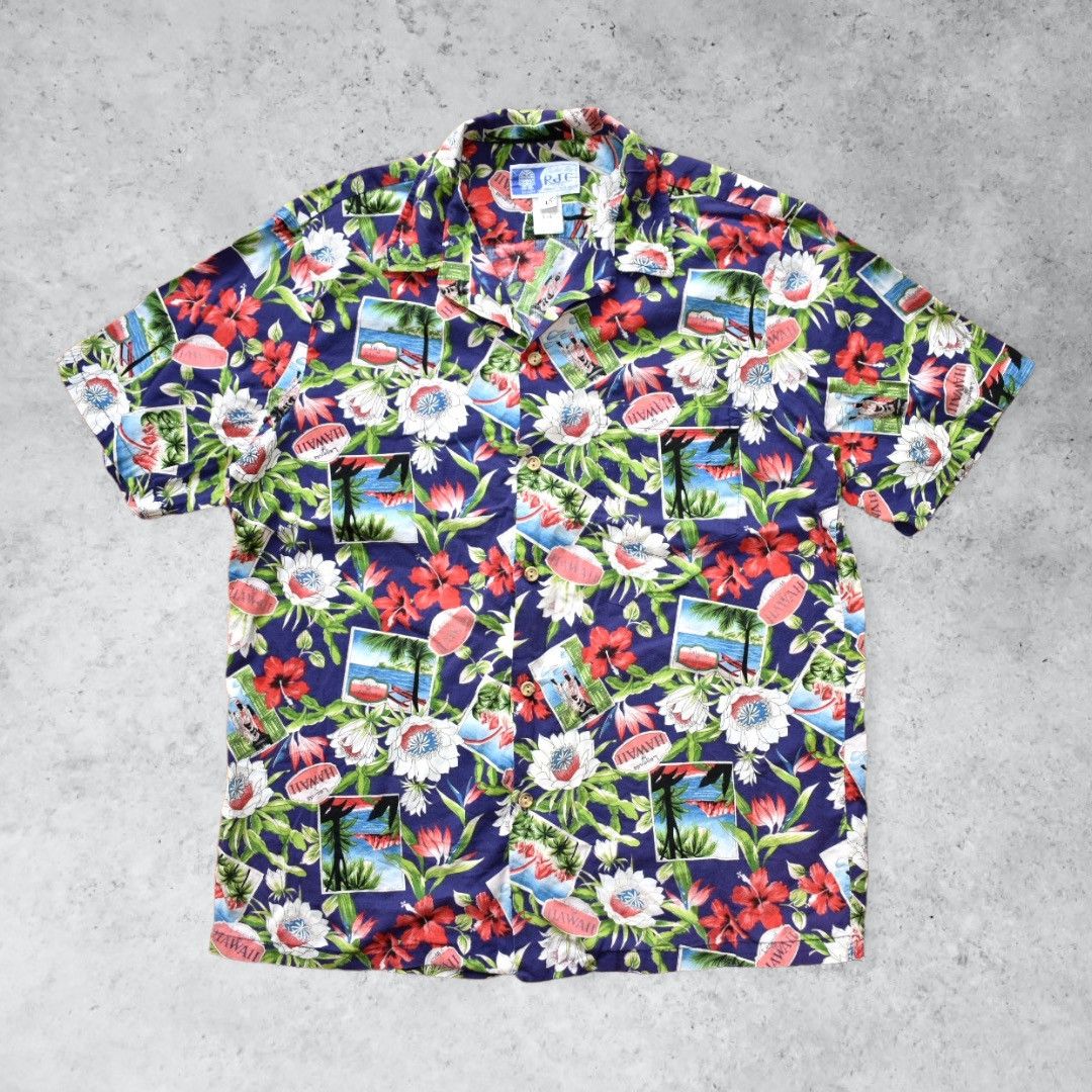 Vintage Vintage 90s Hawaiian Button-down Shirt (L) Size US L / EU 52-54 / 3 - 1 Thumbnail