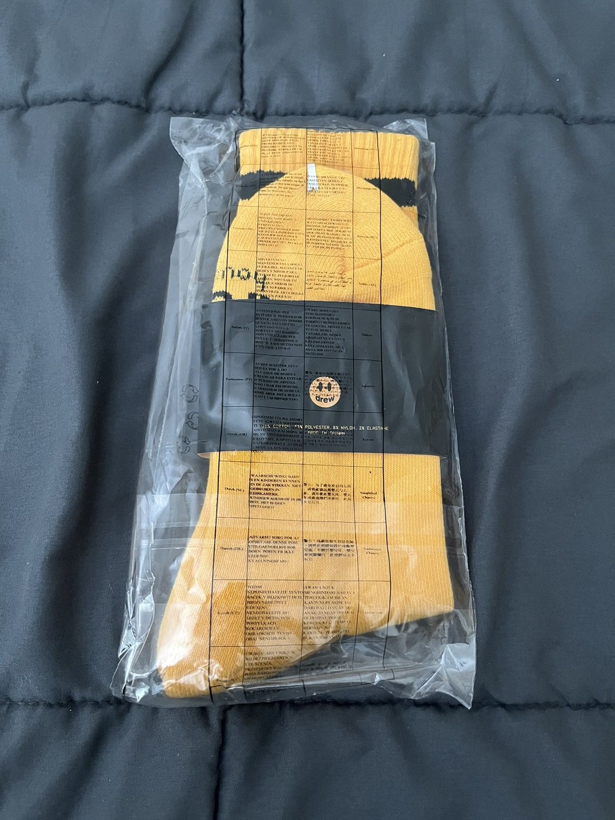 Drew House × Justin Bieber Drew House Mascot Socks - Golden Yellow Size ONE SIZE - 2 Thumbnail