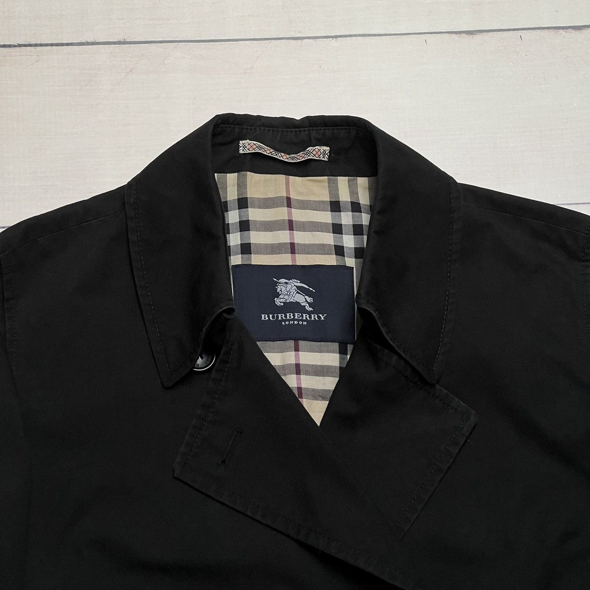 Burberry × Designer Black Trench Coat Burberry Check Checkered Size M / US 6-8 / IT 42-44 - 4 Thumbnail
