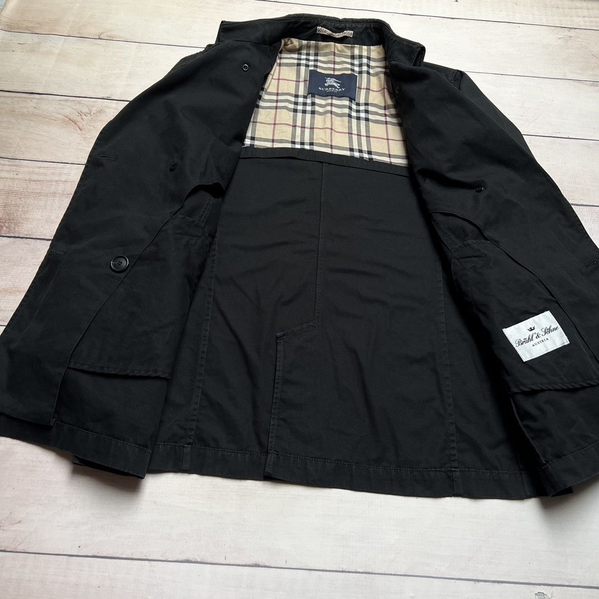 Burberry × Designer Black Trench Coat Burberry Check Checkered Size M / US 6-8 / IT 42-44 - 5 Thumbnail