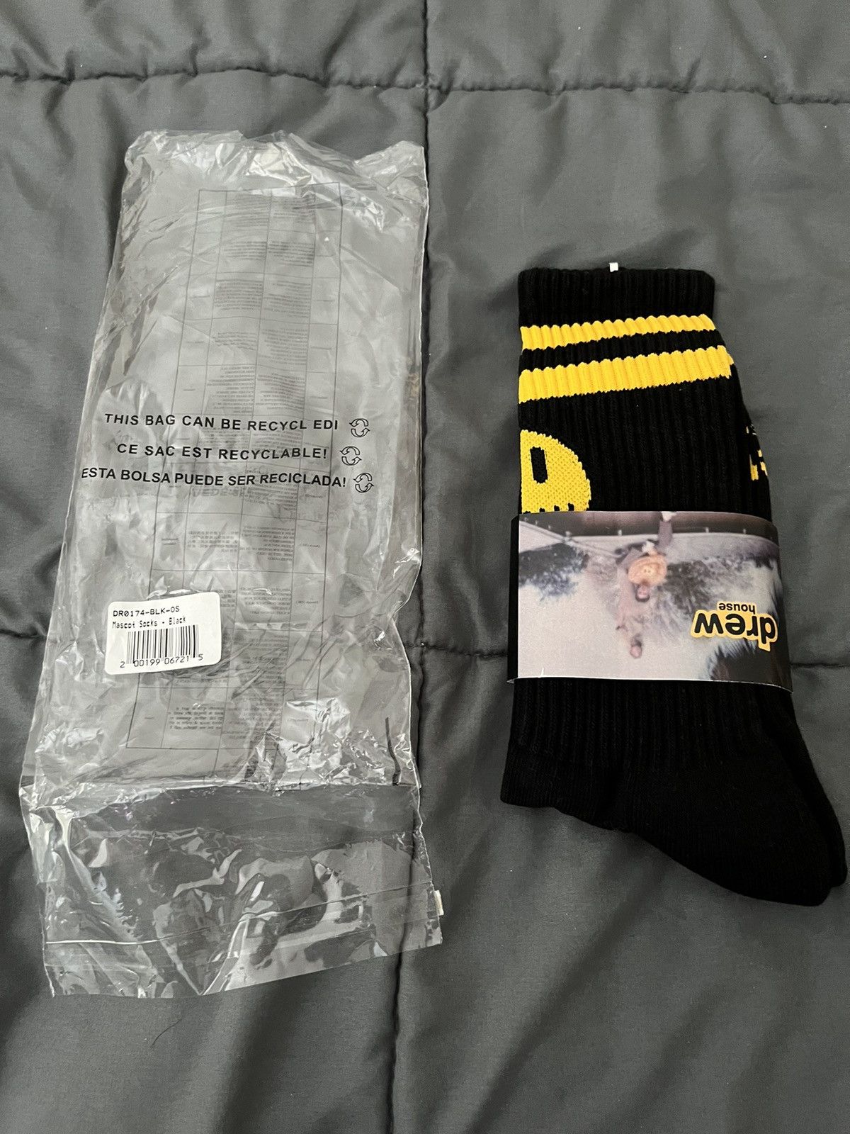 Drew House × Justin Bieber Drew House Mascot Socks - Black Size ONE SIZE - 1 Thumbnail