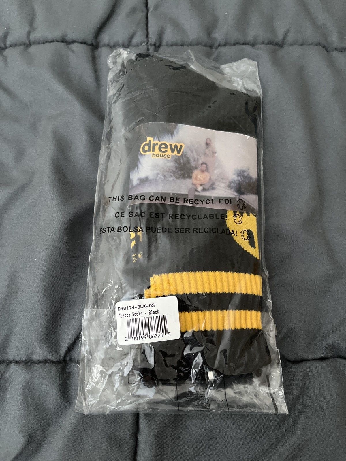 Drew House × Justin Bieber Drew House Mascot Socks - Black Size ONE SIZE - 3 Thumbnail