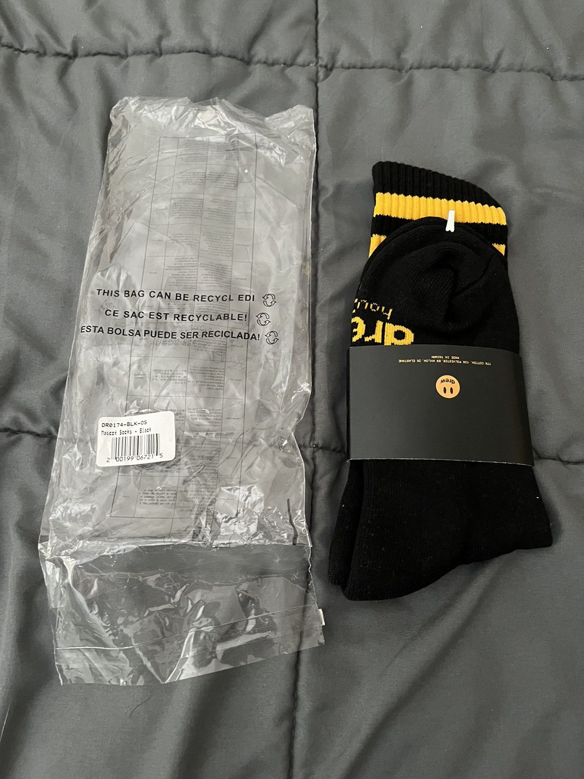Drew House × Justin Bieber Drew House Mascot Socks - Black Size ONE SIZE - 2 Thumbnail