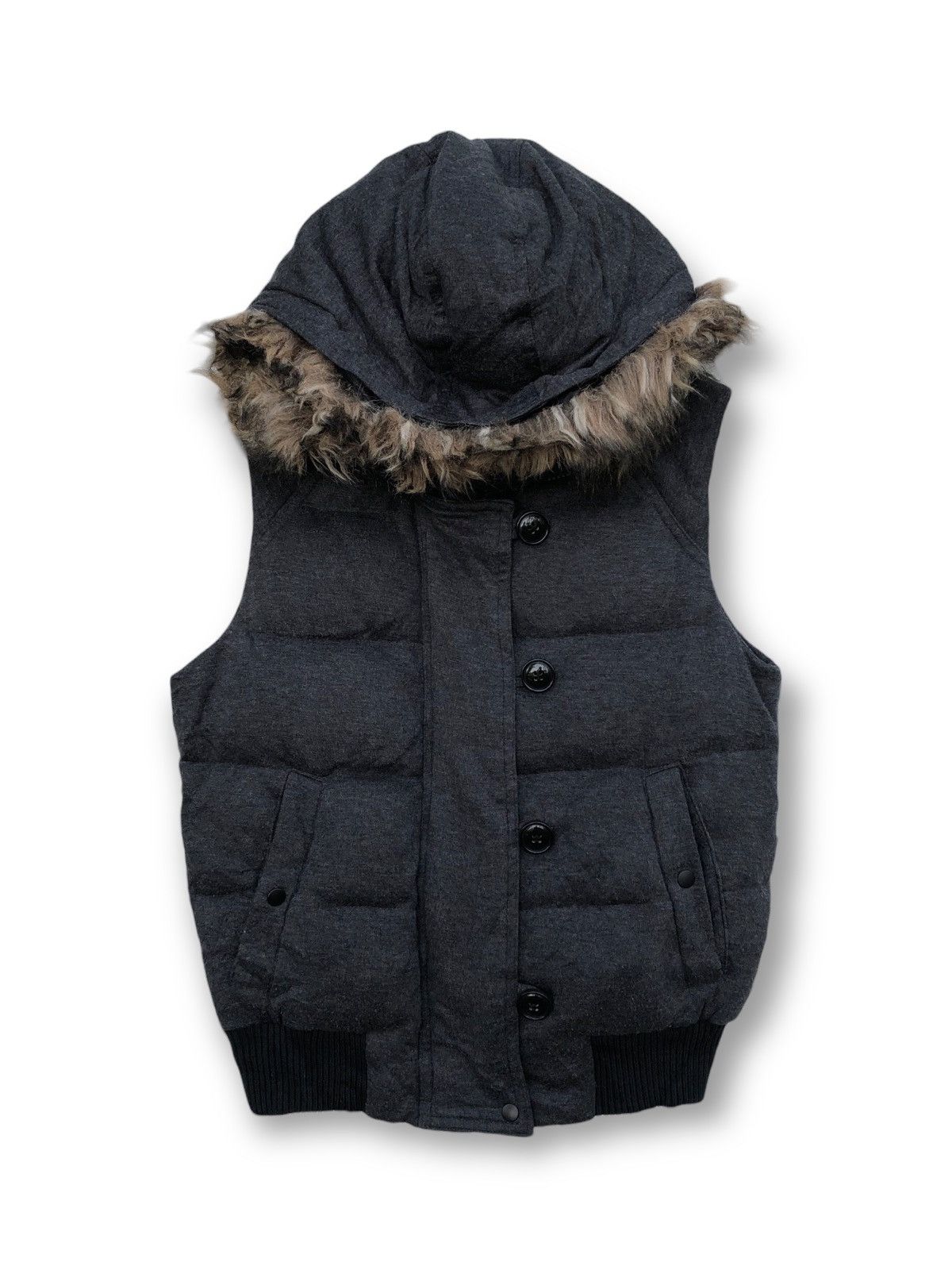 20471120 × Issey Miyake ‼️RARE‼️ 20020801 PLST Down Vest Jacket With Fur Hoodie Size US S / EU 44-46 / 1 - 4 Thumbnail