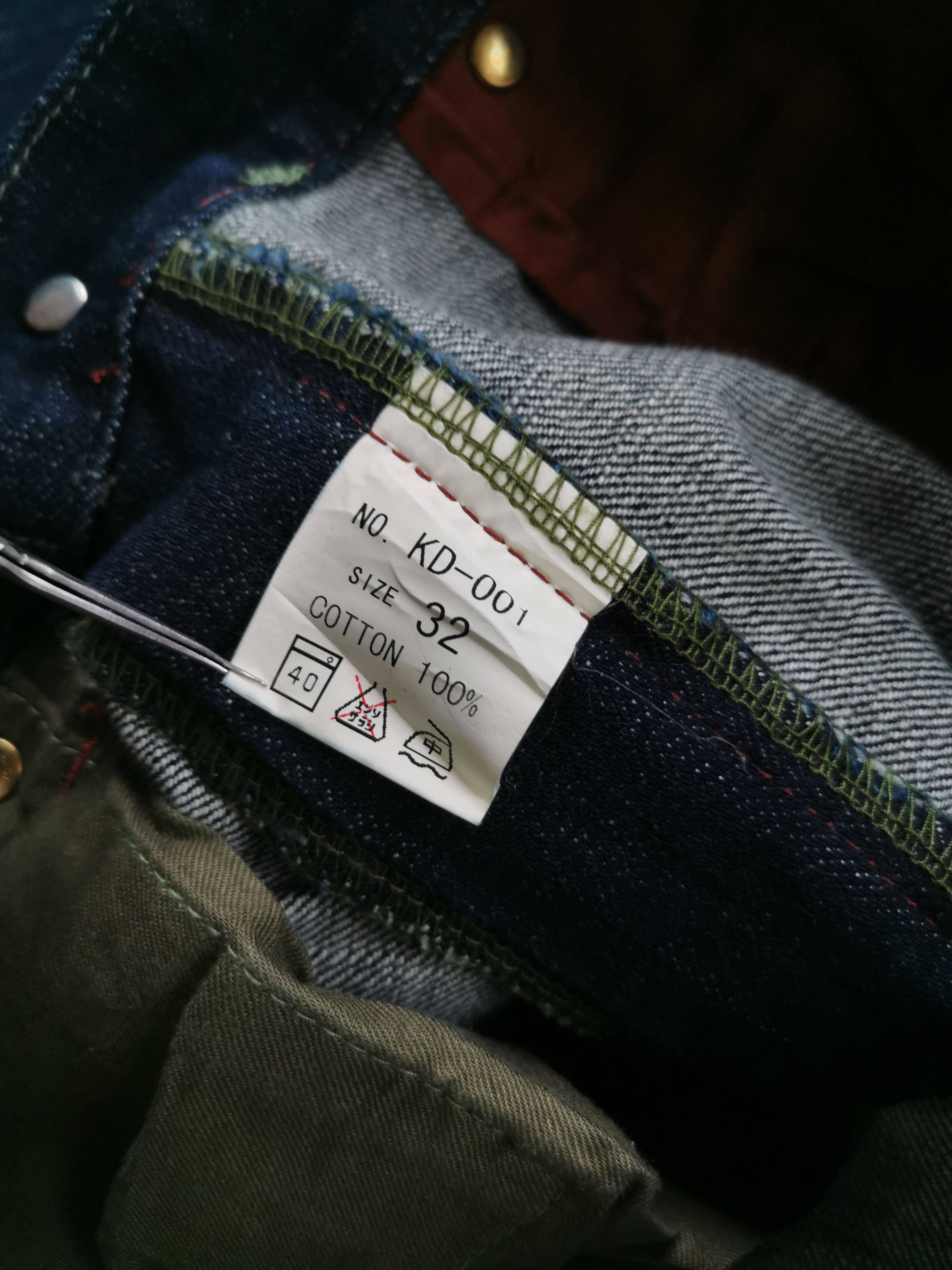 If Six Was Nine Zen Kyoto Style Tiger Bamboo Hand Painted Jeans Size US 33 - 10 Thumbnail