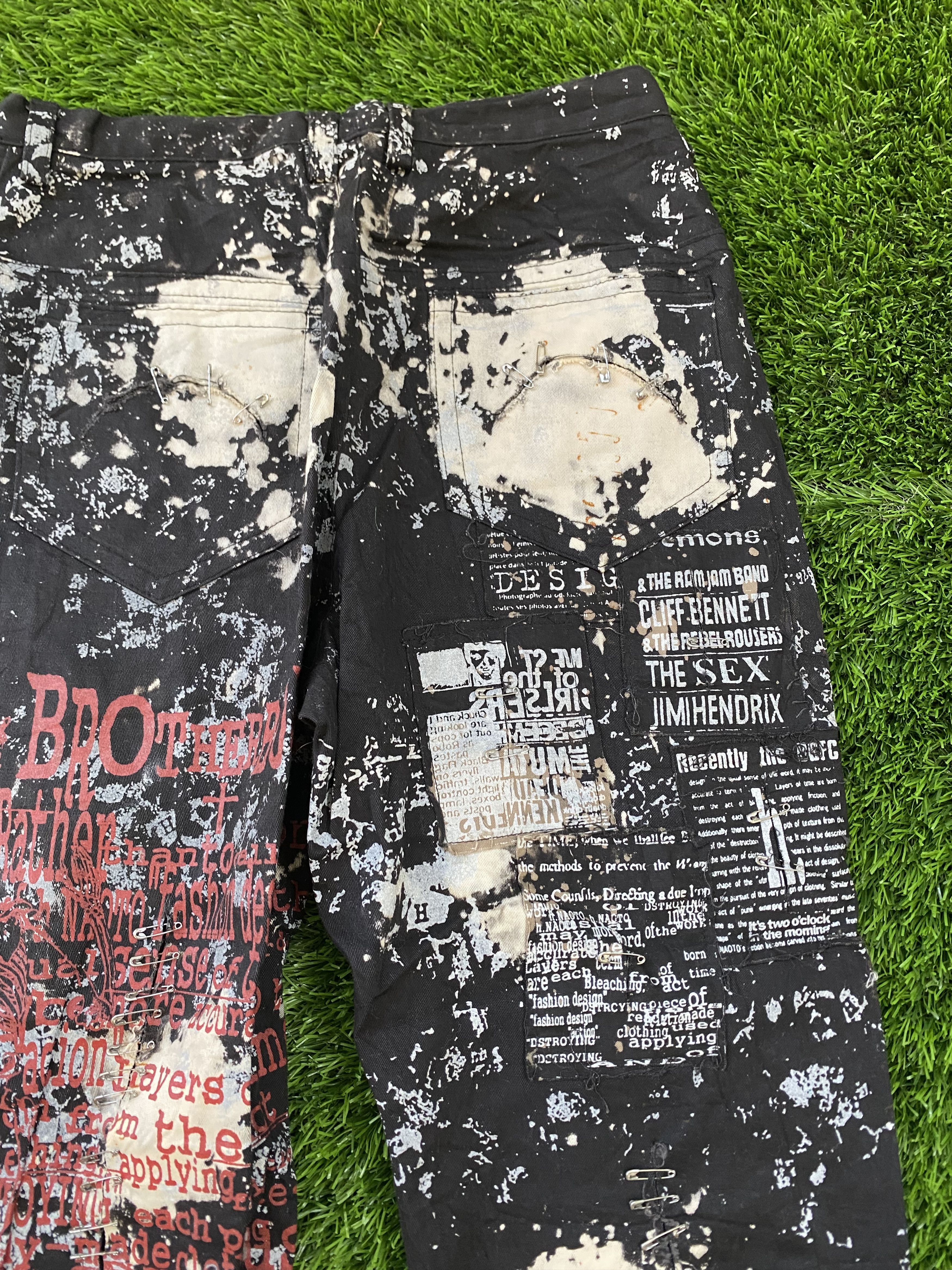 Japanese Brand H Anarchy By Naoto Japan Punk Bondage Full Print Pants Size US 26 / EU 42 - 6 Thumbnail