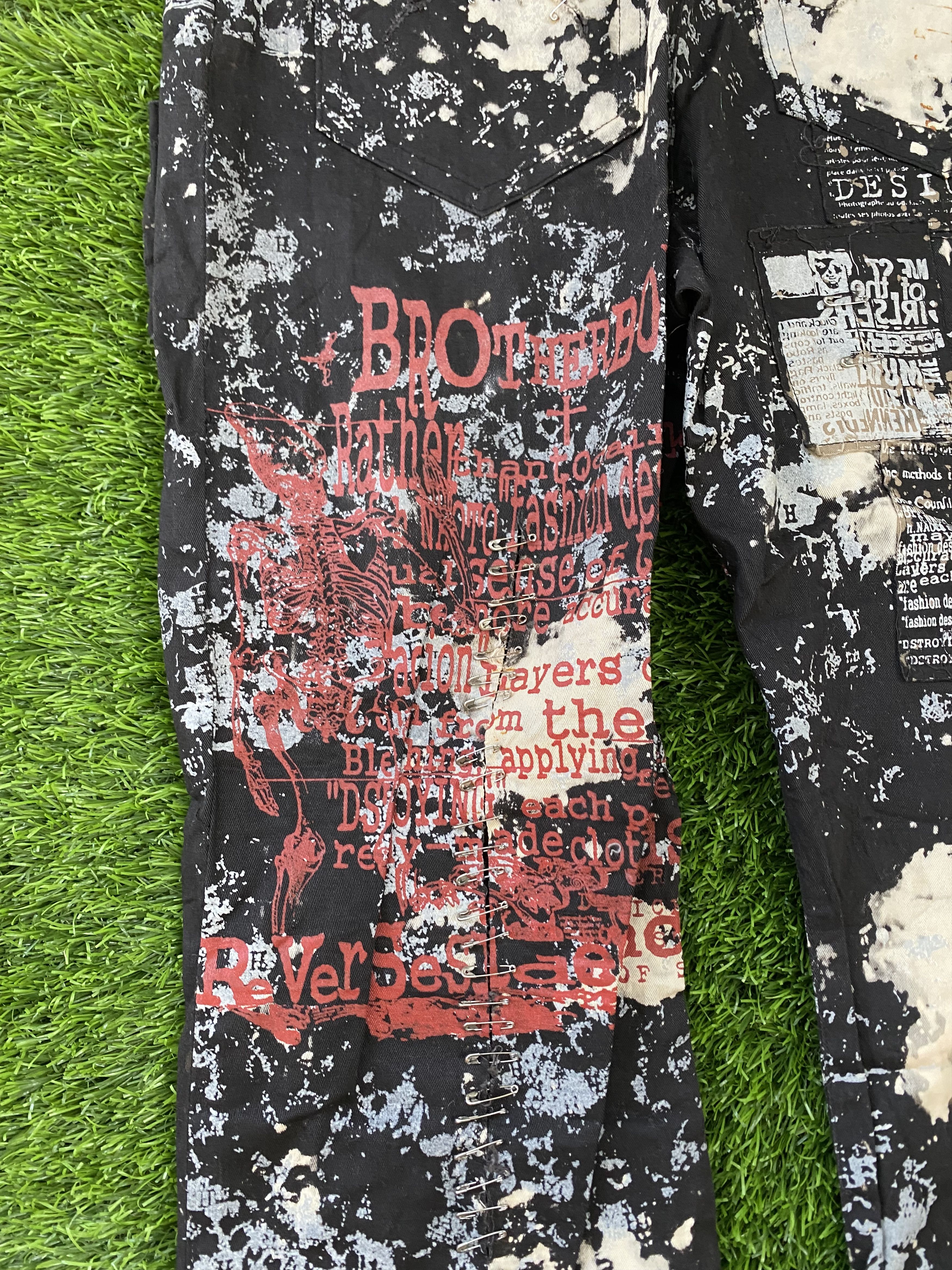 Japanese Brand H Anarchy By Naoto Japan Punk Bondage Full Print Pants Size US 26 / EU 42 - 5 Thumbnail