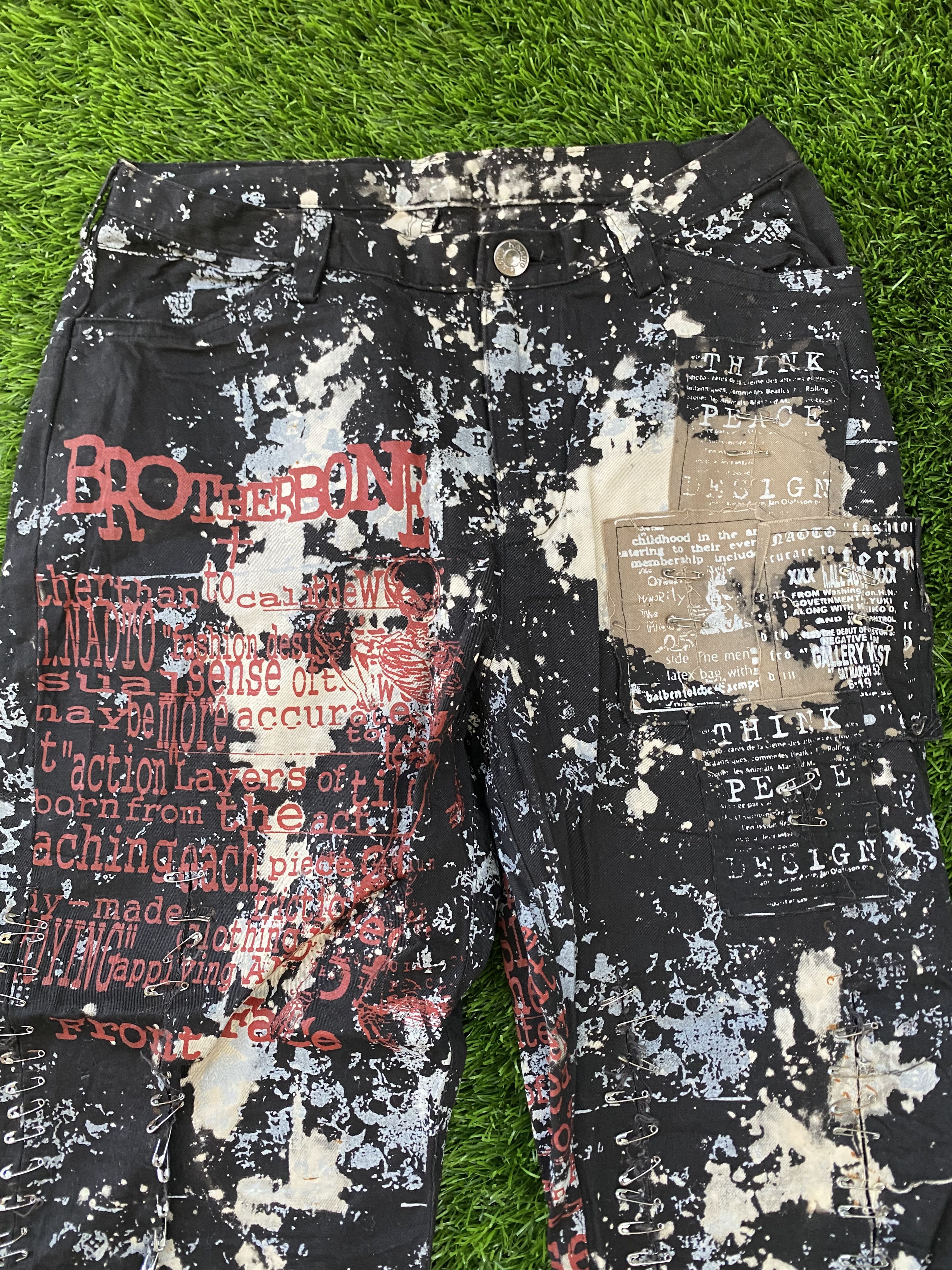 Japanese Brand H Anarchy By Naoto Japan Punk Bondage Full Print Pants Size US 26 / EU 42 - 2 Thumbnail