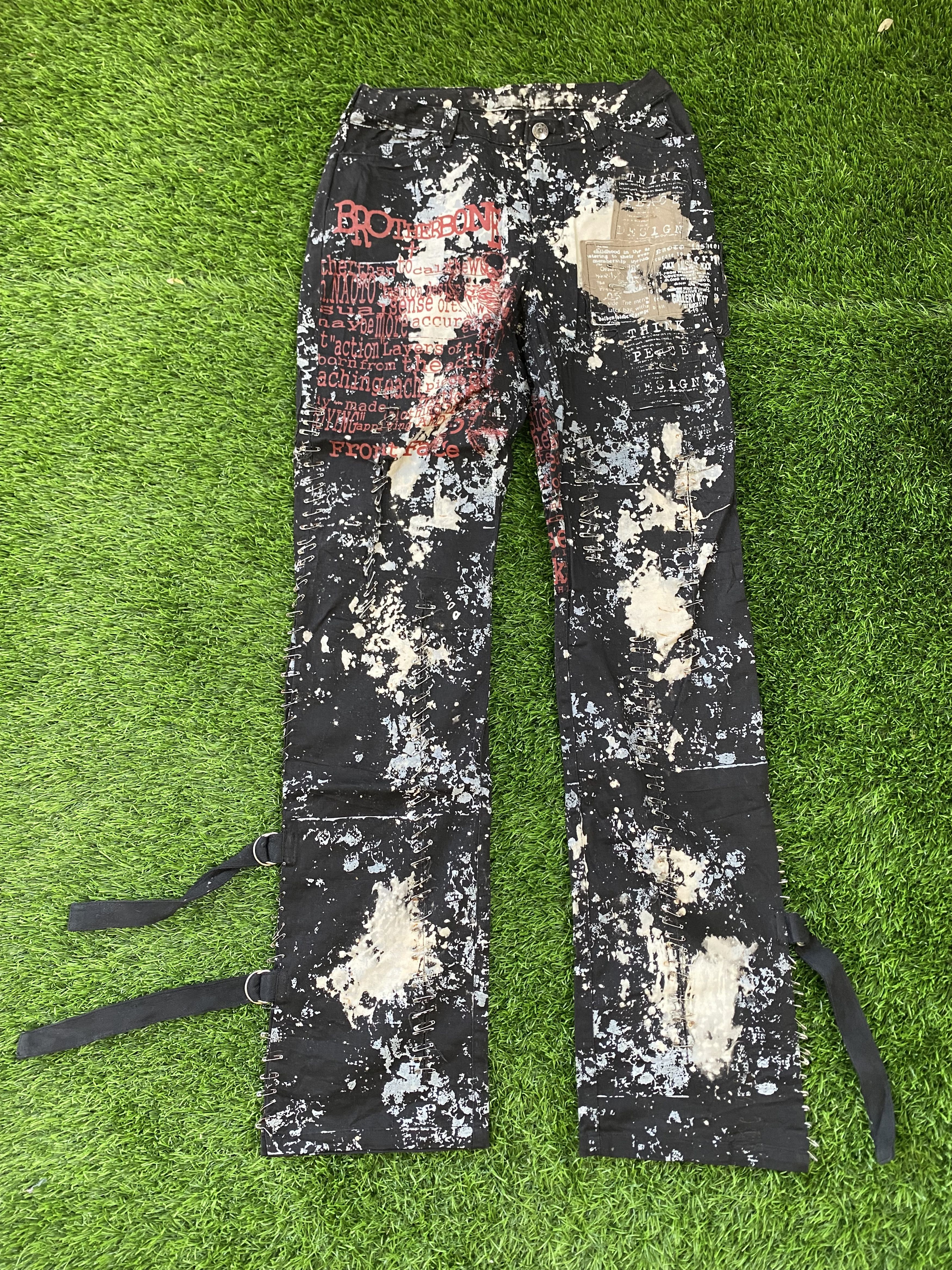 image of If Six Was Nine x Seditionaries H Anarchy By Naoto Japan Punk Bondage Full Print Pants in Black Ex 