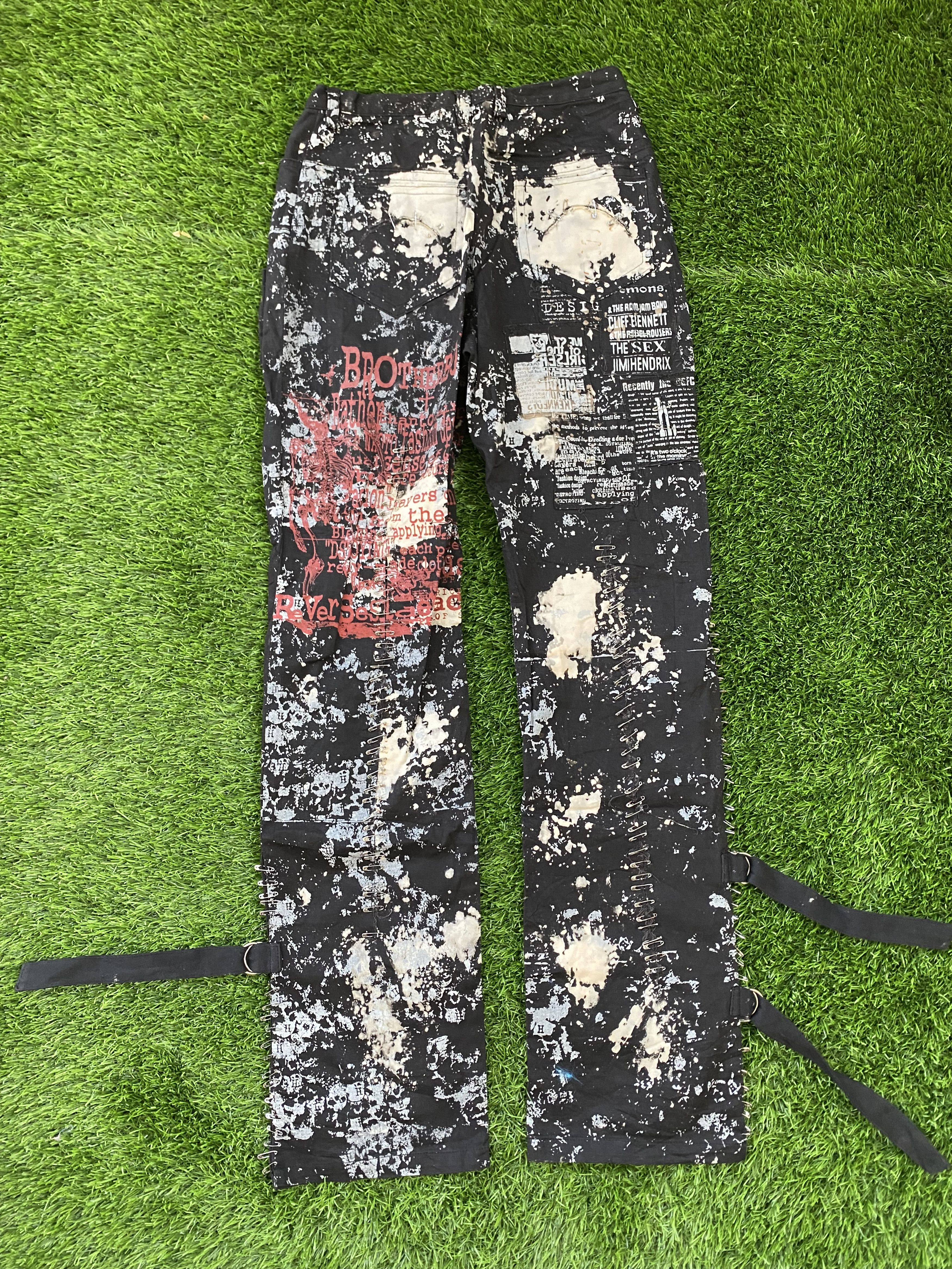 Japanese Brand H Anarchy By Naoto Japan Punk Bondage Full Print Pants Size US 26 / EU 42 - 4 Thumbnail