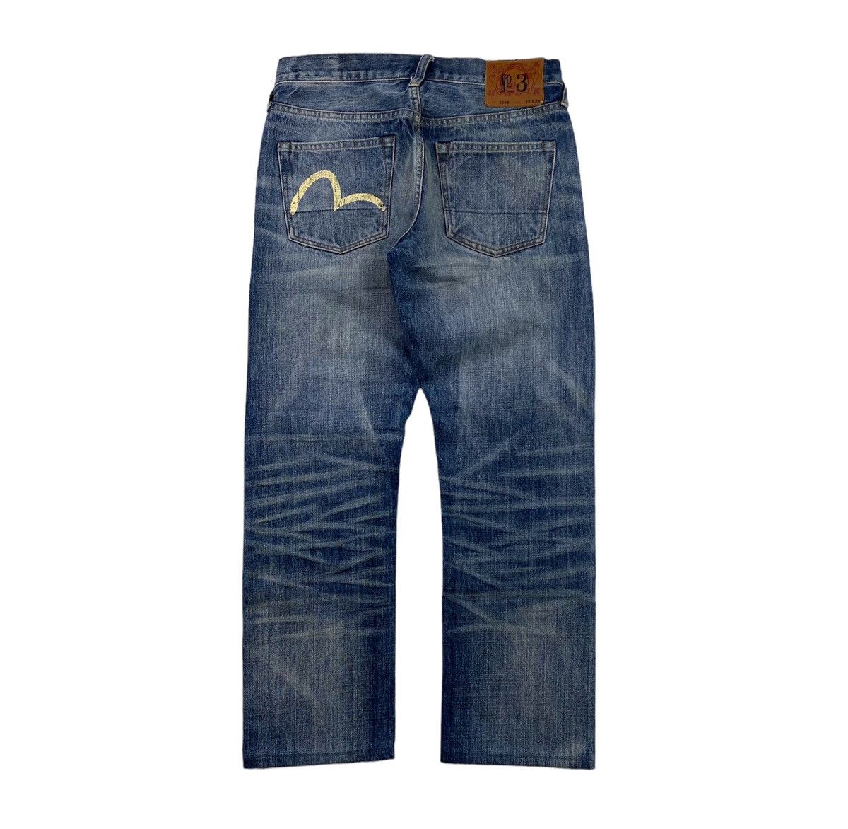 Evisu Evisu logo distressed selvedge jeans 2008 Size US 29 - 3 Thumbnail