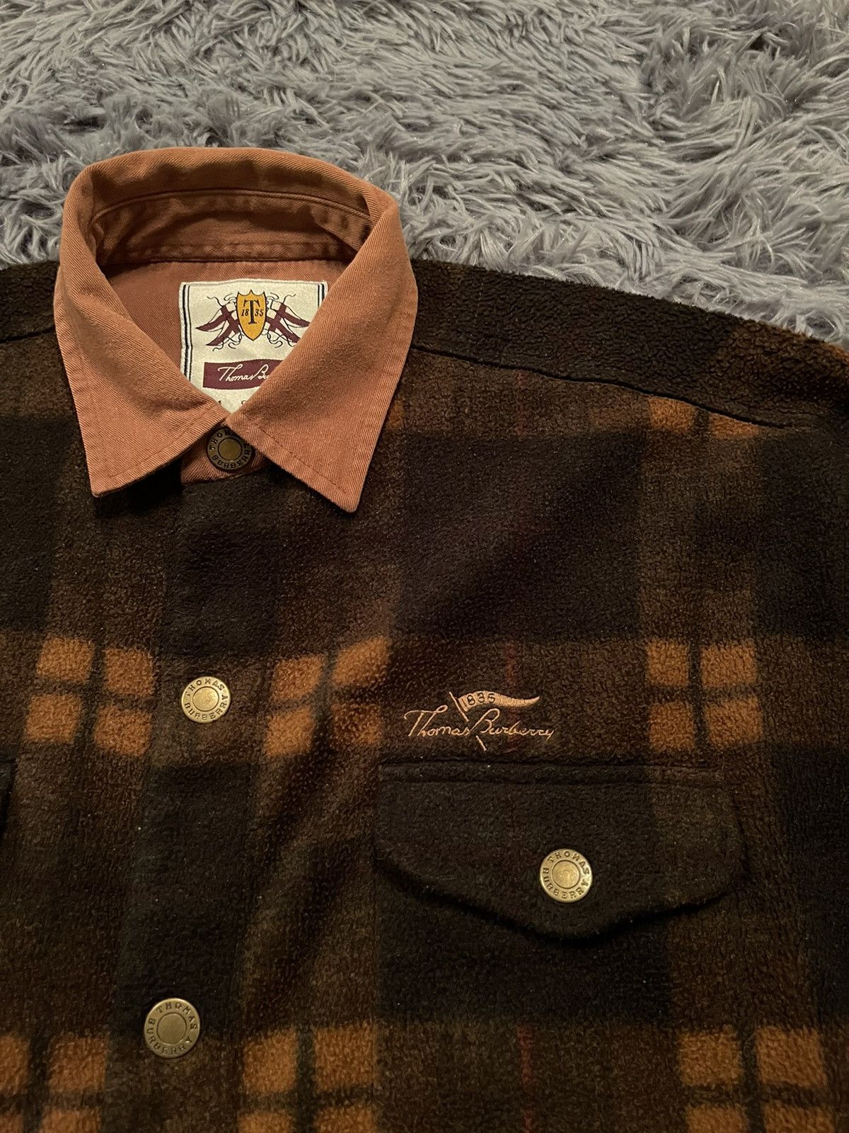 Burberry × Vintage Burberry 90s vintage fleece check tartan overshirt jacket Size US M / EU 48-50 / 2 - 2 Thumbnail
