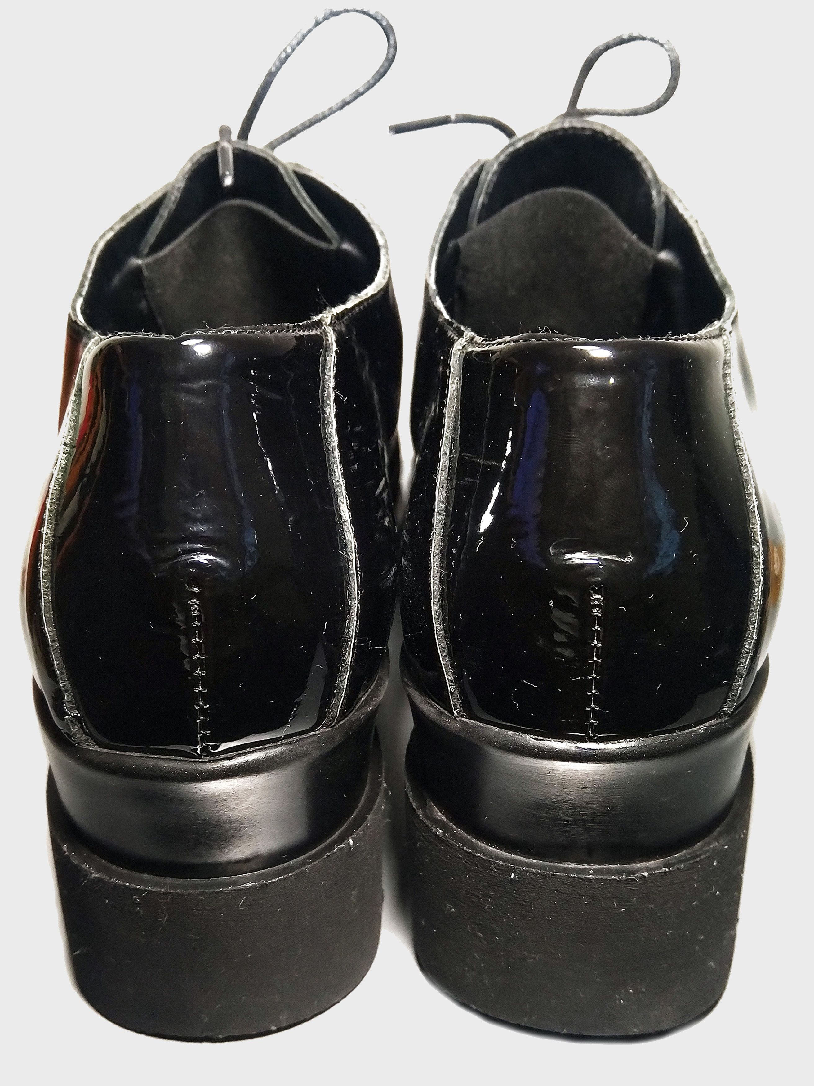 Vera Pelle Cw chewing black patent Italian leather low shoes Size US 8 / IT 38 - 7 Thumbnail