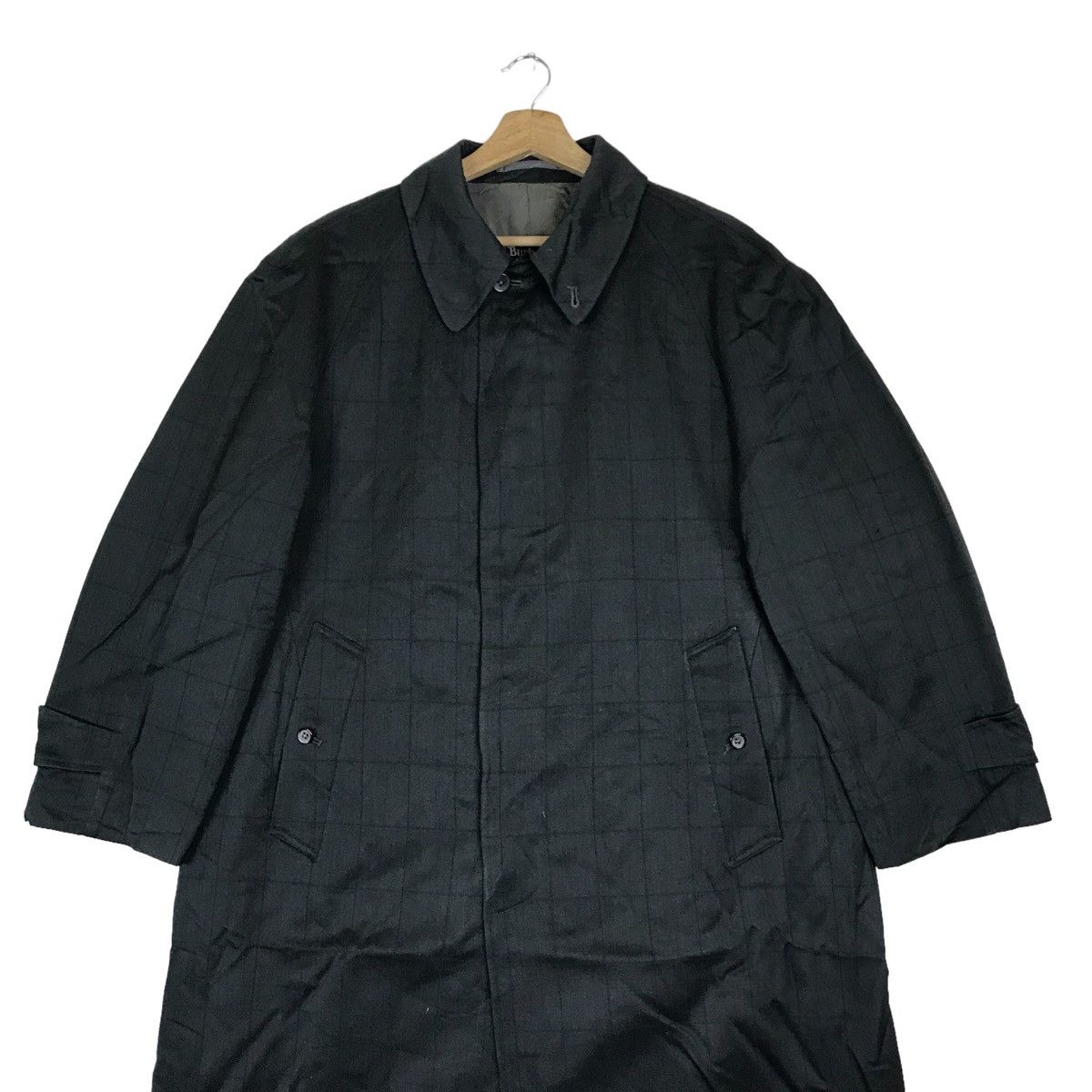Vintage Burberrys’ Flat Hidden Button Long Coat Jacket