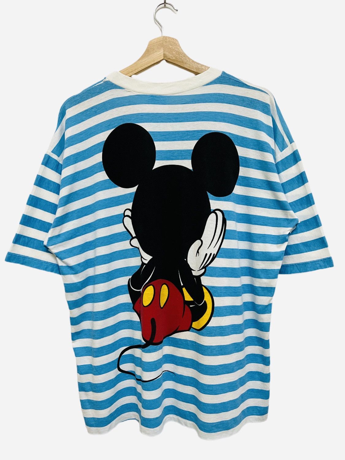 Disney × Mickey Mouse × Vintage Vintage Disney Mickey Mouse Mirror Striped Tee Size US XL / EU 56 / 4 - 10 Thumbnail