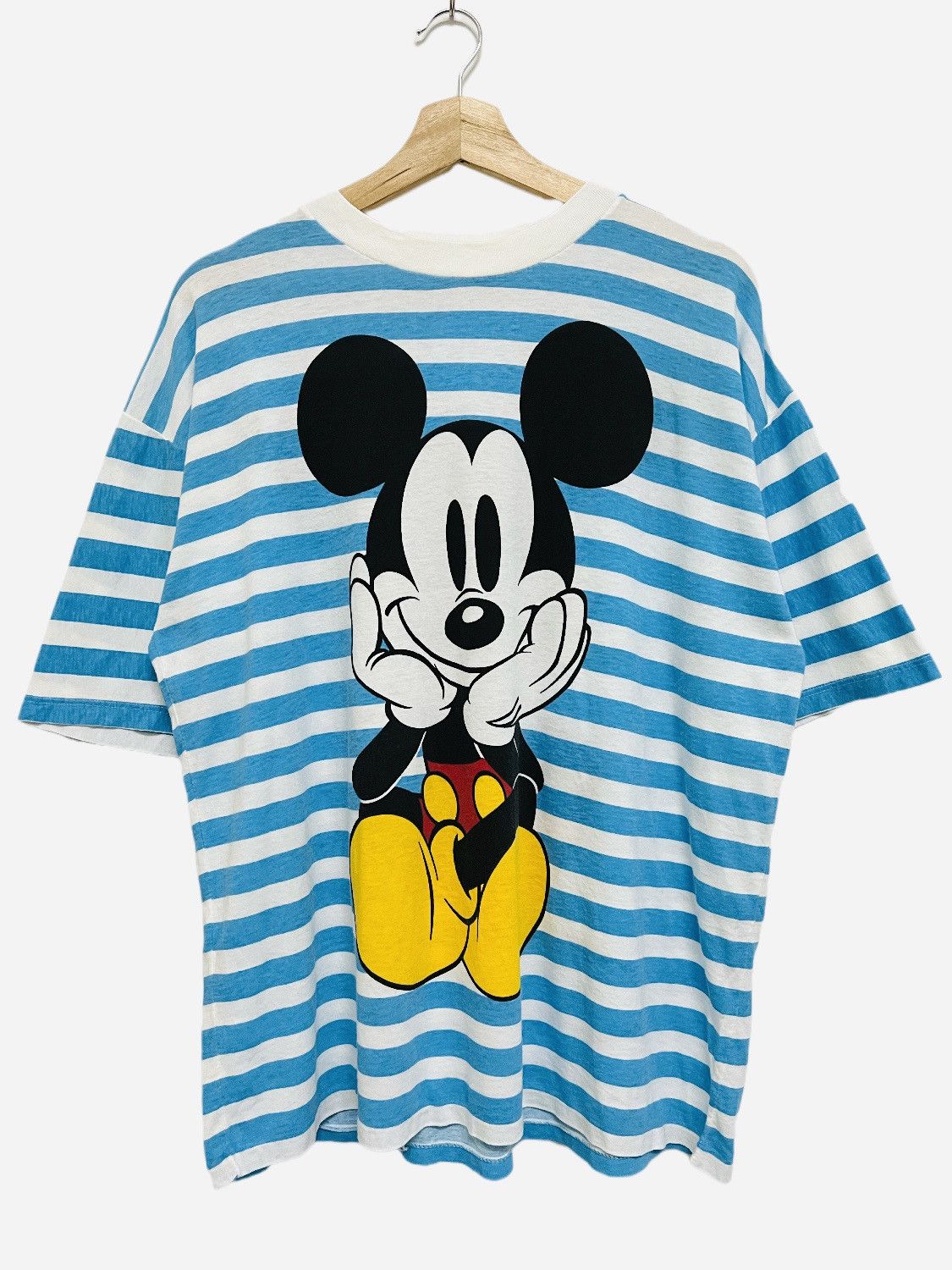 Disney × Mickey Mouse × Vintage Vintage Disney Mickey Mouse Mirror Striped Tee Size US XL / EU 56 / 4 - 1 Thumbnail