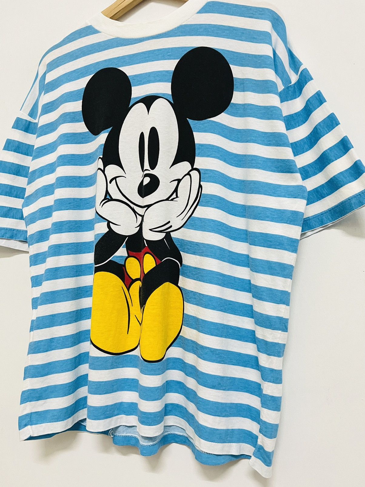Disney × Mickey Mouse × Vintage Vintage Disney Mickey Mouse Mirror Striped Tee Size US XL / EU 56 / 4 - 3 Thumbnail