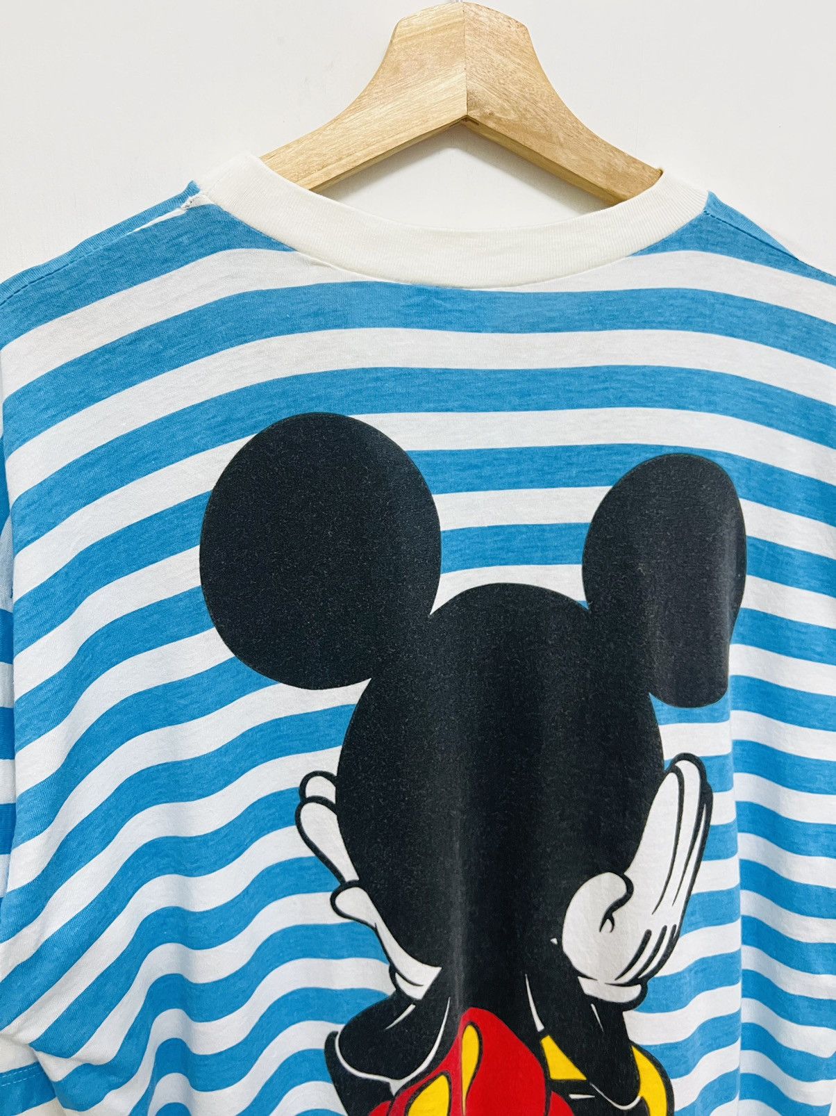 Disney × Mickey Mouse × Vintage Vintage Disney Mickey Mouse Mirror Striped Tee Size US XL / EU 56 / 4 - 8 Thumbnail