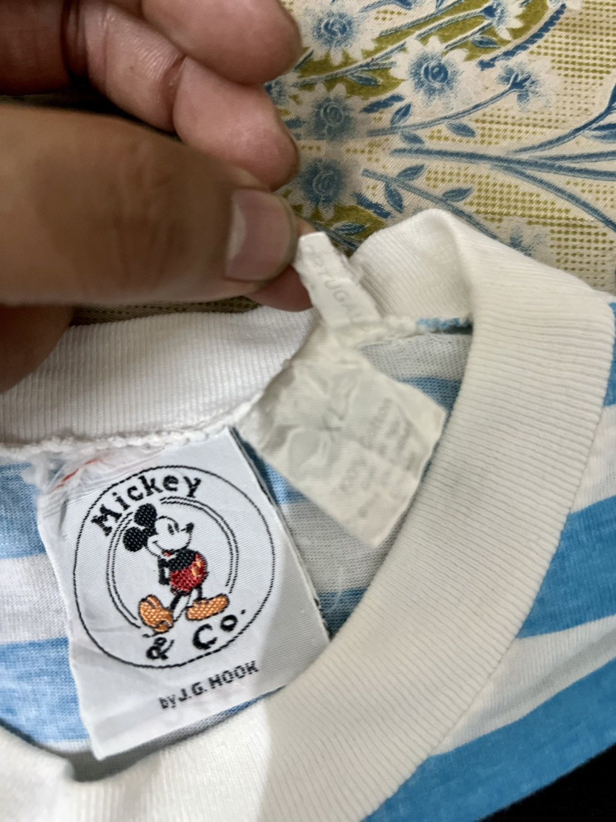 Disney × Mickey Mouse × Vintage Vintage Disney Mickey Mouse Mirror Striped Tee Size US XL / EU 56 / 4 - 7 Thumbnail