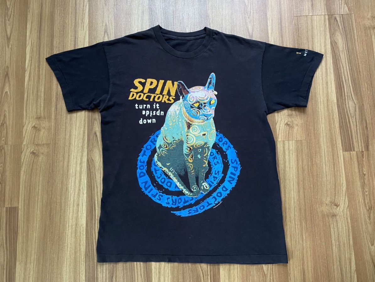 image of Band Tees x Rock T Shirt Vintage Spin Doctors 1994 Tee T Shirt Nirvana Pearl Jam in Black (Size Lar