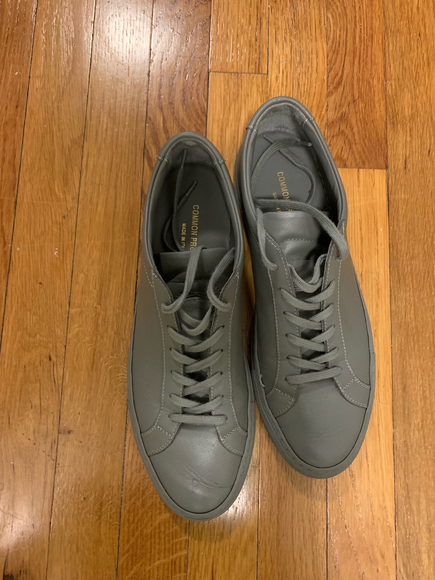 image of Common Projects Original Achilles Saffiano Leather Sneakers in Grey, Men's (Size 9)