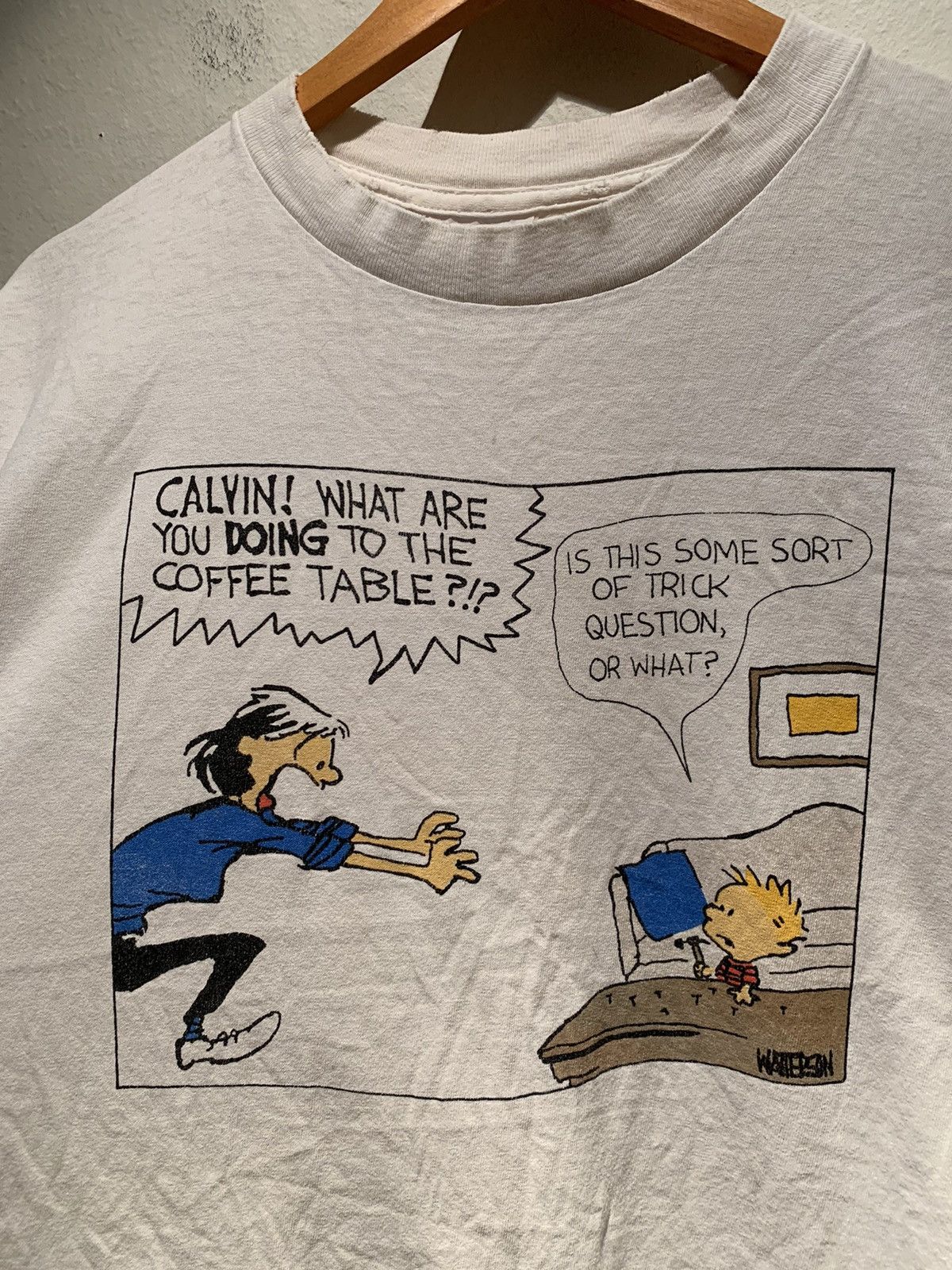 Vintage RARE* Vintage Calvin & Hobbes Single Stitch USA-Made T-Shirt Size US L / EU 52-54 / 3 - 3 Thumbnail