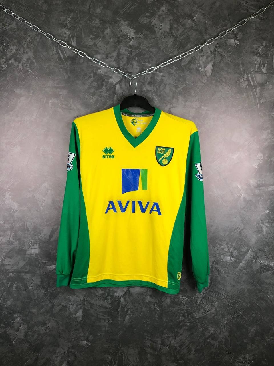 Maillot de foot vintage Norwich City 2011/12 Errea Blokcore taille M