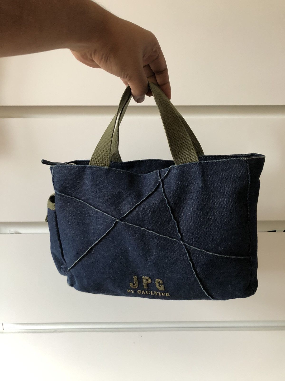 Jean Paul Gaultier 1990s Jean Paul Gaultier Denim Small Hand Carry Bag Size ONE SIZE - 11 Thumbnail