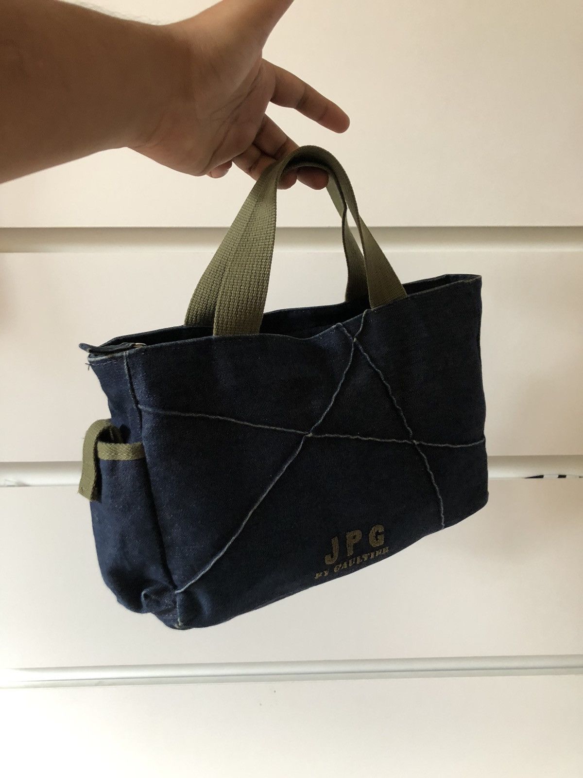 Jean Paul Gaultier 1990s Jean Paul Gaultier Denim Small Hand Carry Bag Size ONE SIZE - 10 Thumbnail
