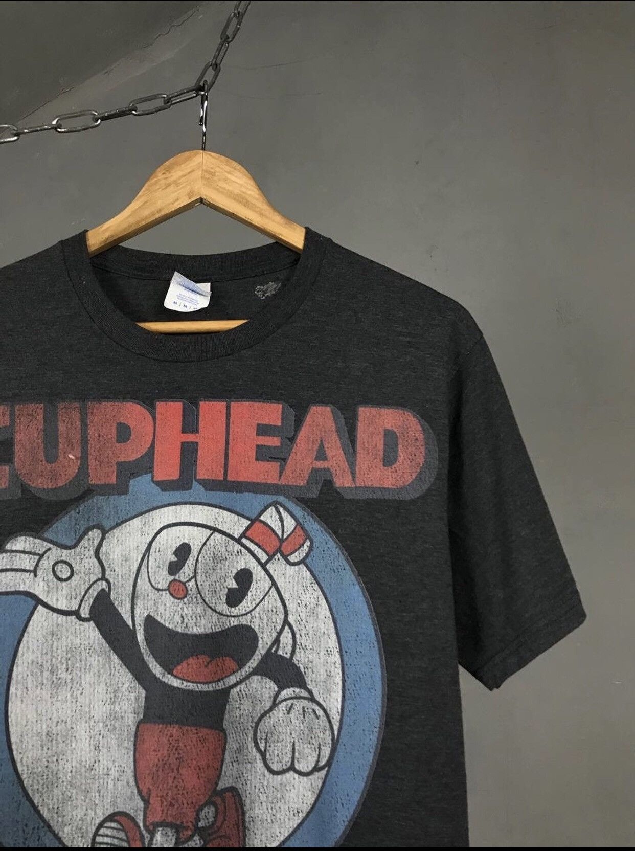 Japanese Brand × Vintage Cuphead Vintage Nintendo Streetwear Gray Tee Size US M / EU 48-50 / 2 - 2 Thumbnail