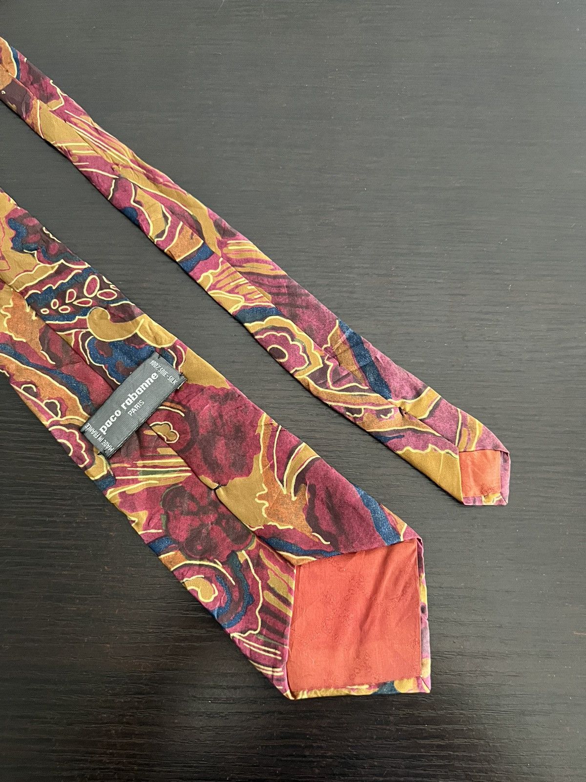Vintage Vintage Paco Rabbane Silk Tie Size ONE SIZE - 4 Thumbnail