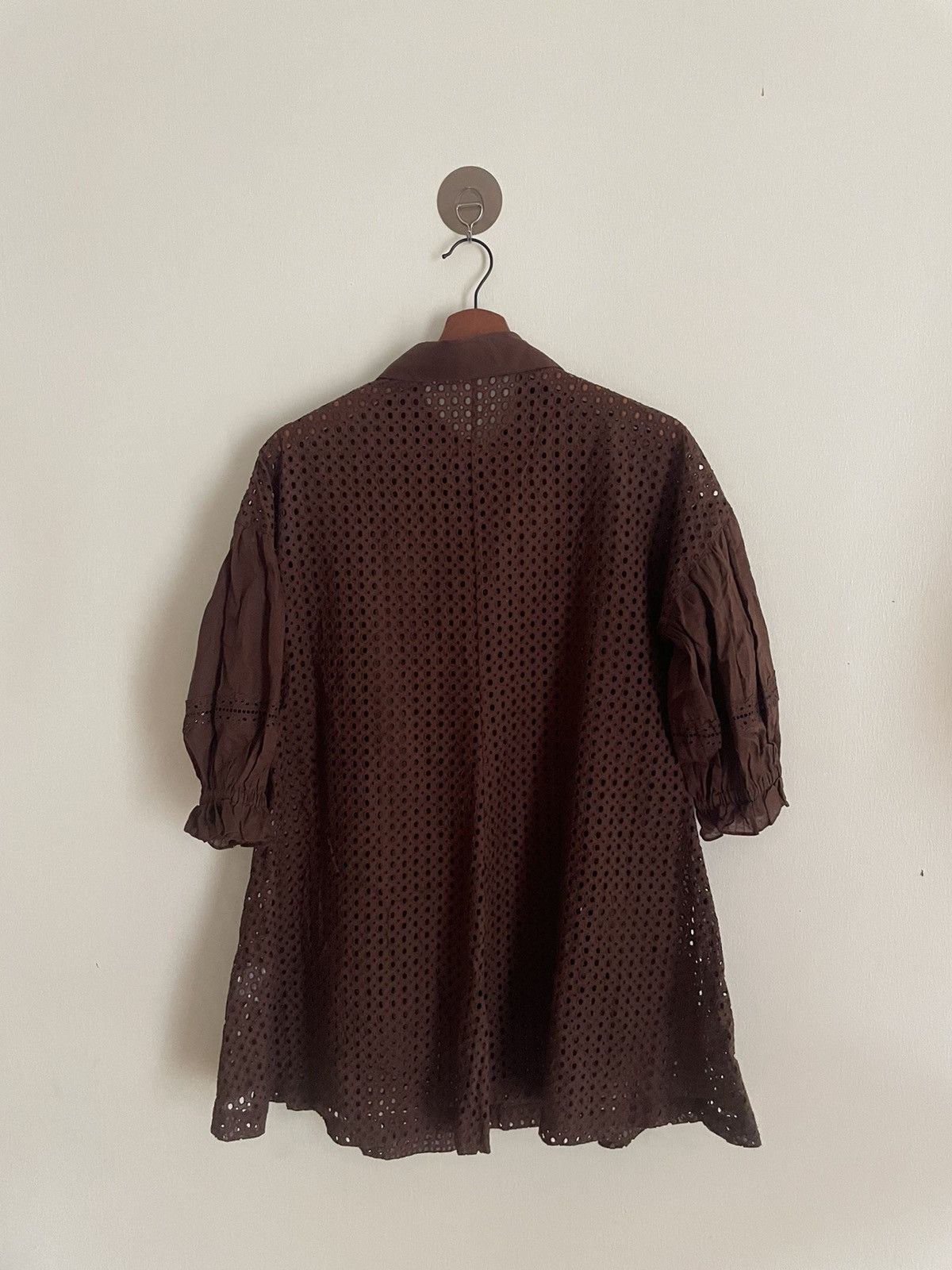 Japanese Brand Yukiko Hanai Mesh Blouse Size L / US 10 / IT 46 - 2 Thumbnail