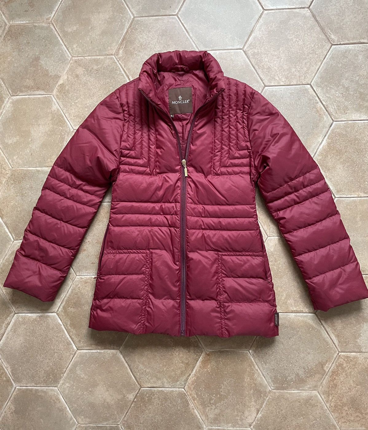 image of Vintage Moncler Down Puffer Jacket in Red, Women's (Size Small)