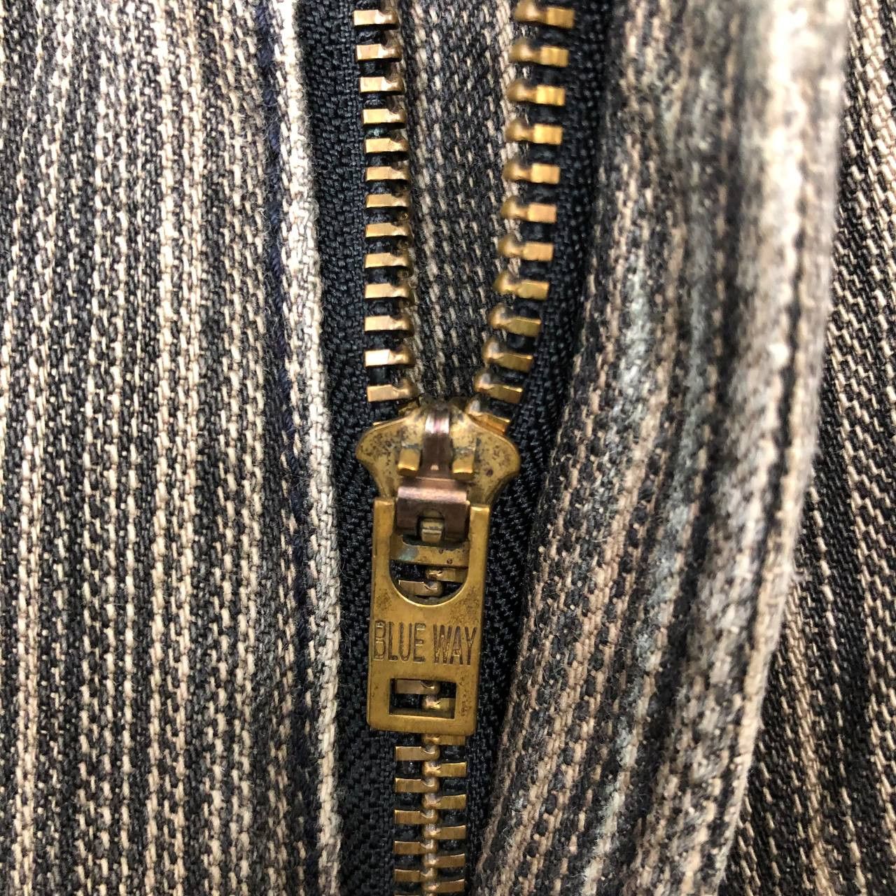 Japanese Brand P414 BLUE WAY MODERN VTG FLARED MADE IN NIPPON STRIPED DENIM Size US 32 / EU 48 - 6 Thumbnail