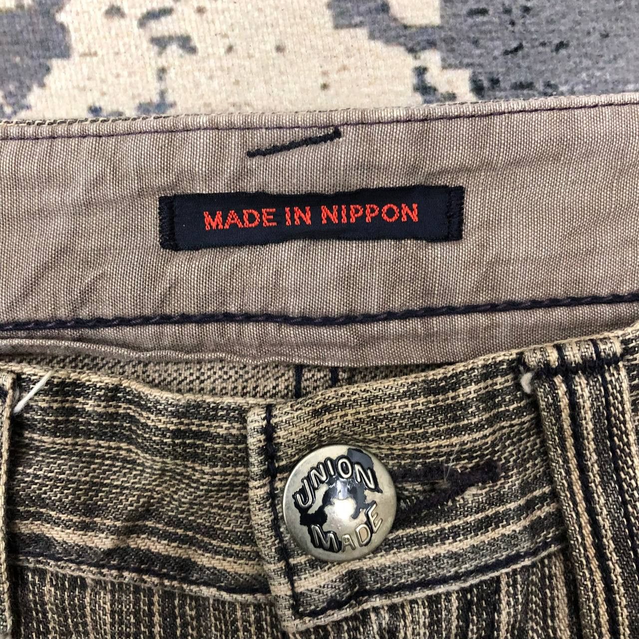 Japanese Brand P414 BLUE WAY MODERN VTG FLARED MADE IN NIPPON STRIPED DENIM Size US 32 / EU 48 - 4 Thumbnail