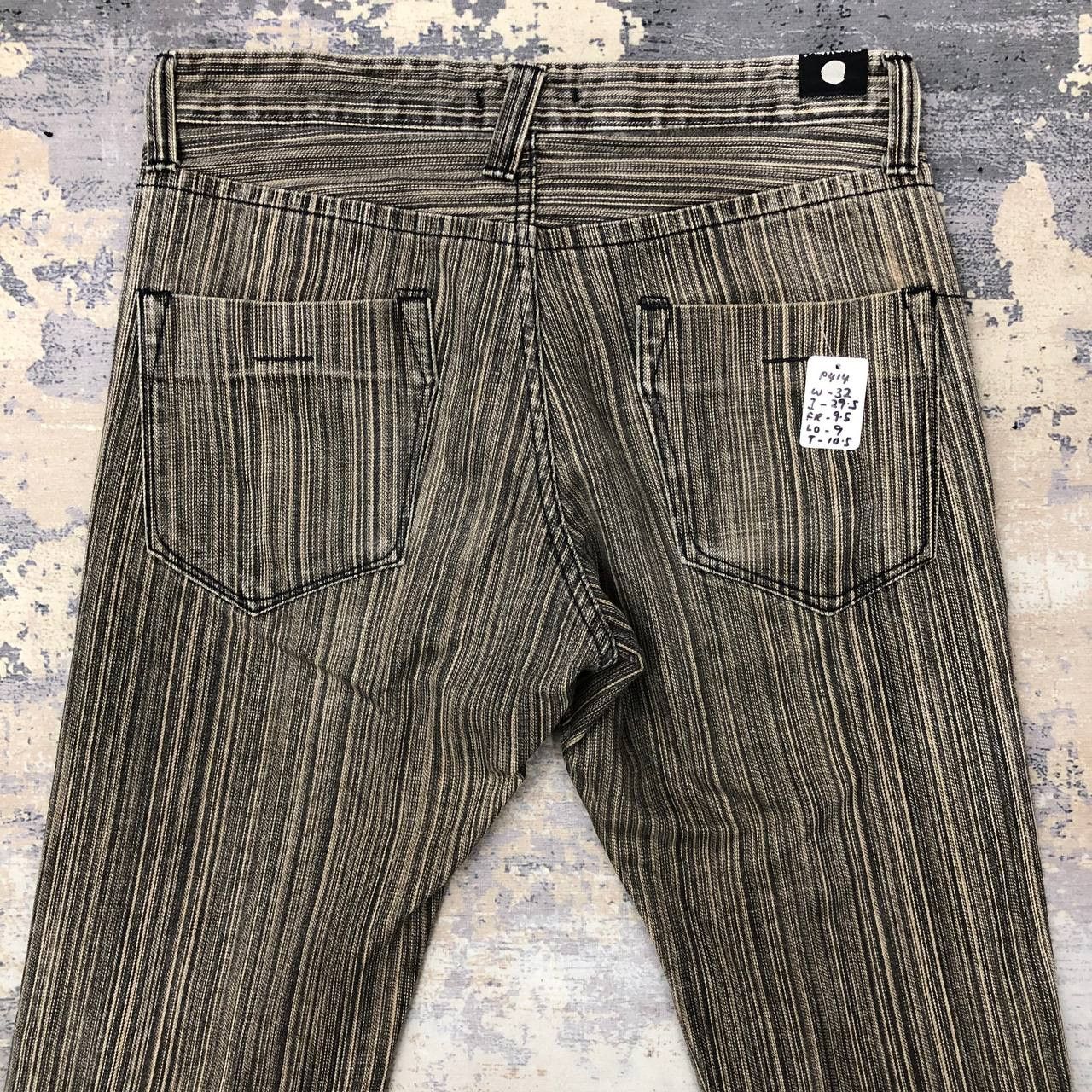 Japanese Brand P414 BLUE WAY MODERN VTG FLARED MADE IN NIPPON STRIPED DENIM Size US 32 / EU 48 - 3 Thumbnail