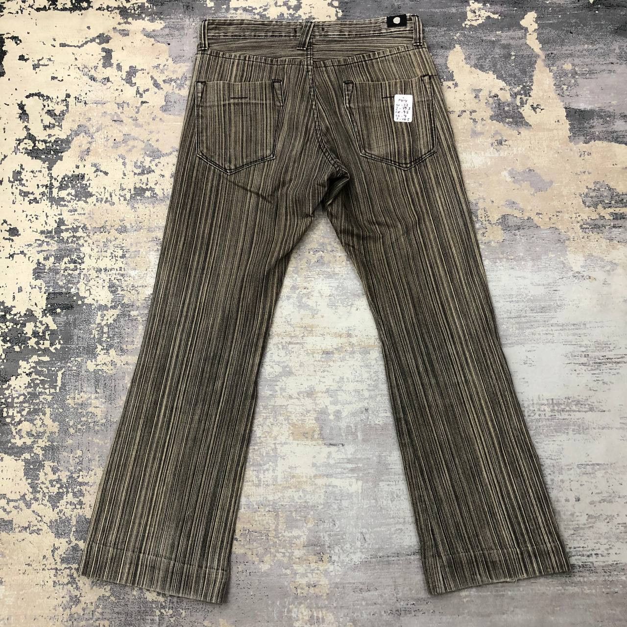 Japanese Brand P414 BLUE WAY MODERN VTG FLARED MADE IN NIPPON STRIPED DENIM Size US 32 / EU 48 - 1 Thumbnail