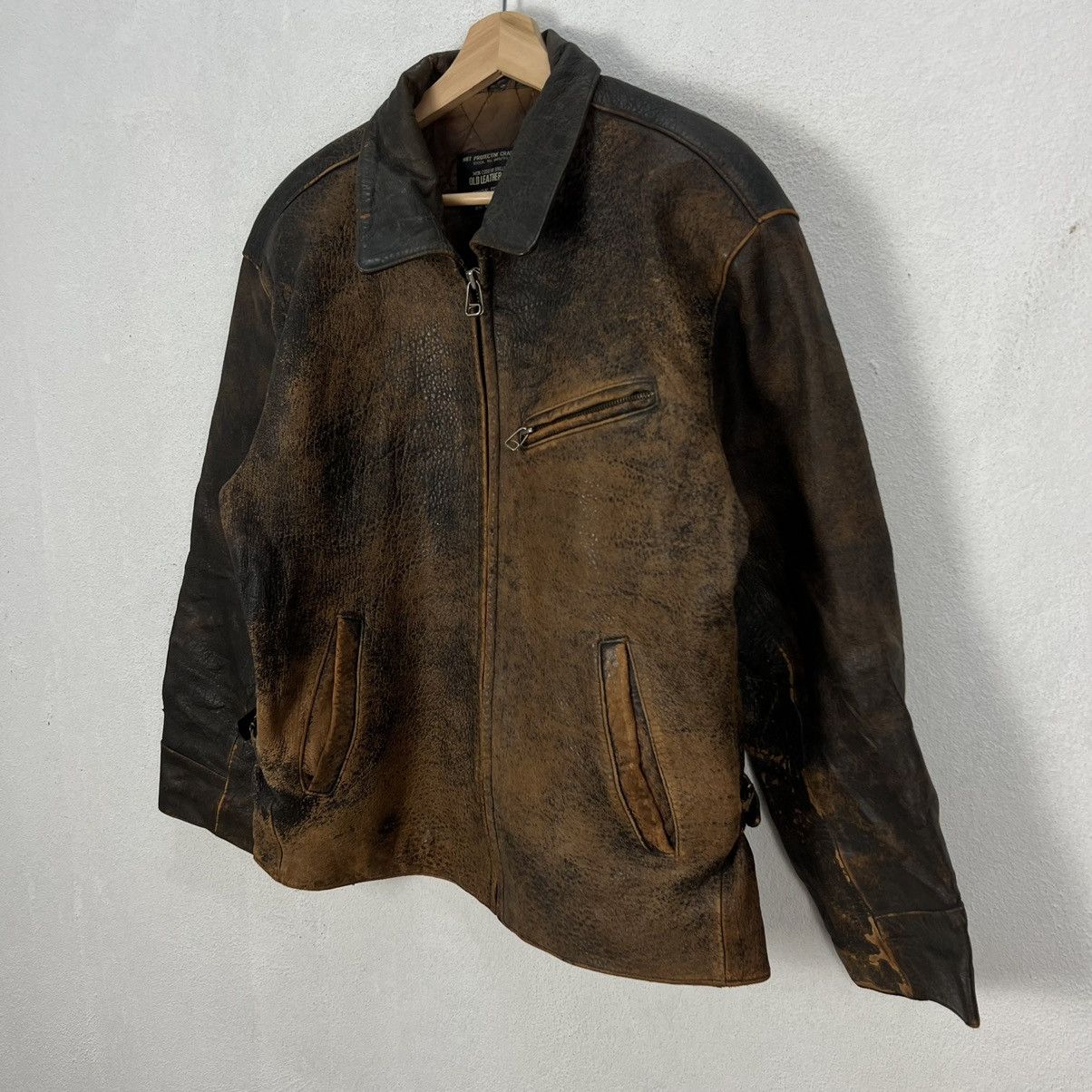 Leather VINTAGE CRASH MK 3 LEATHER RIDER BIKER JACKET Size US M / EU 48-50 / 2 - 2 Thumbnail